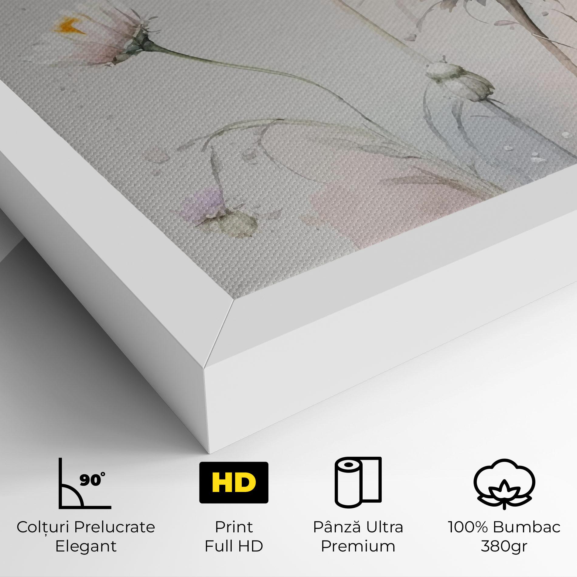 Tablou Canvas White Painted Daisy mockup 4