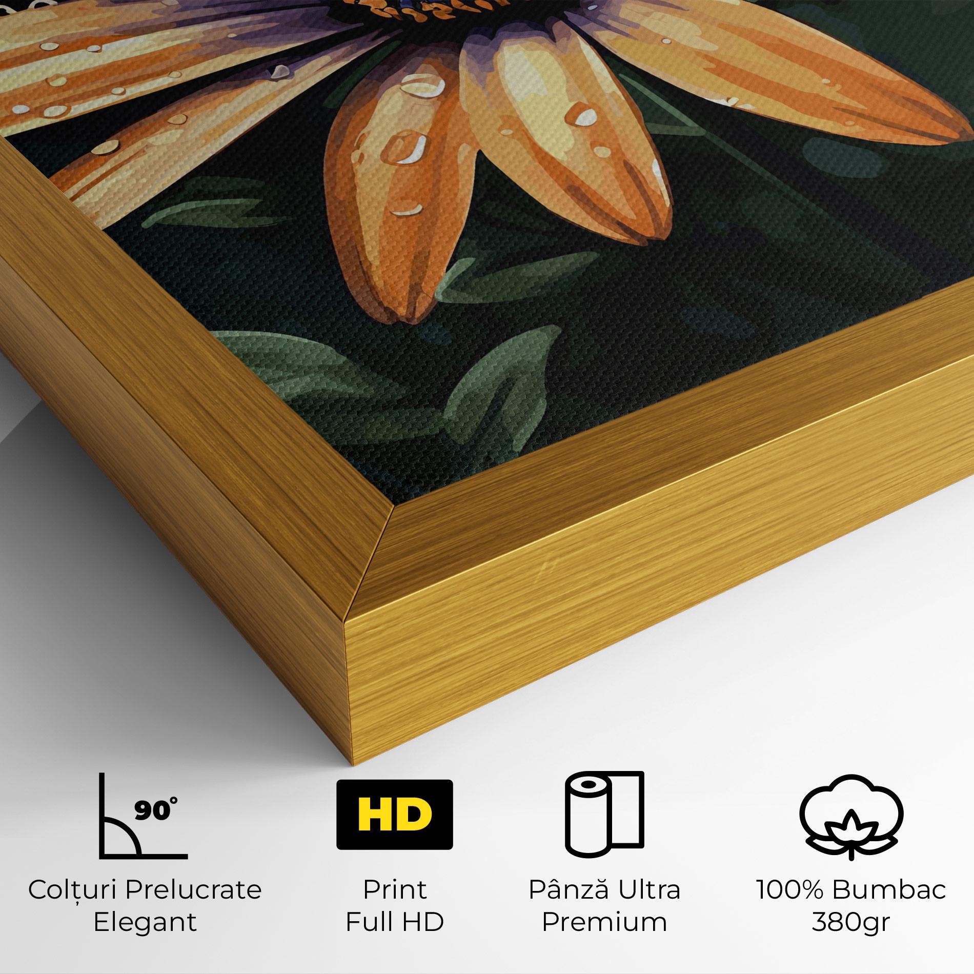 Tablou Canvas Orange Pretty Daisy mockup 4