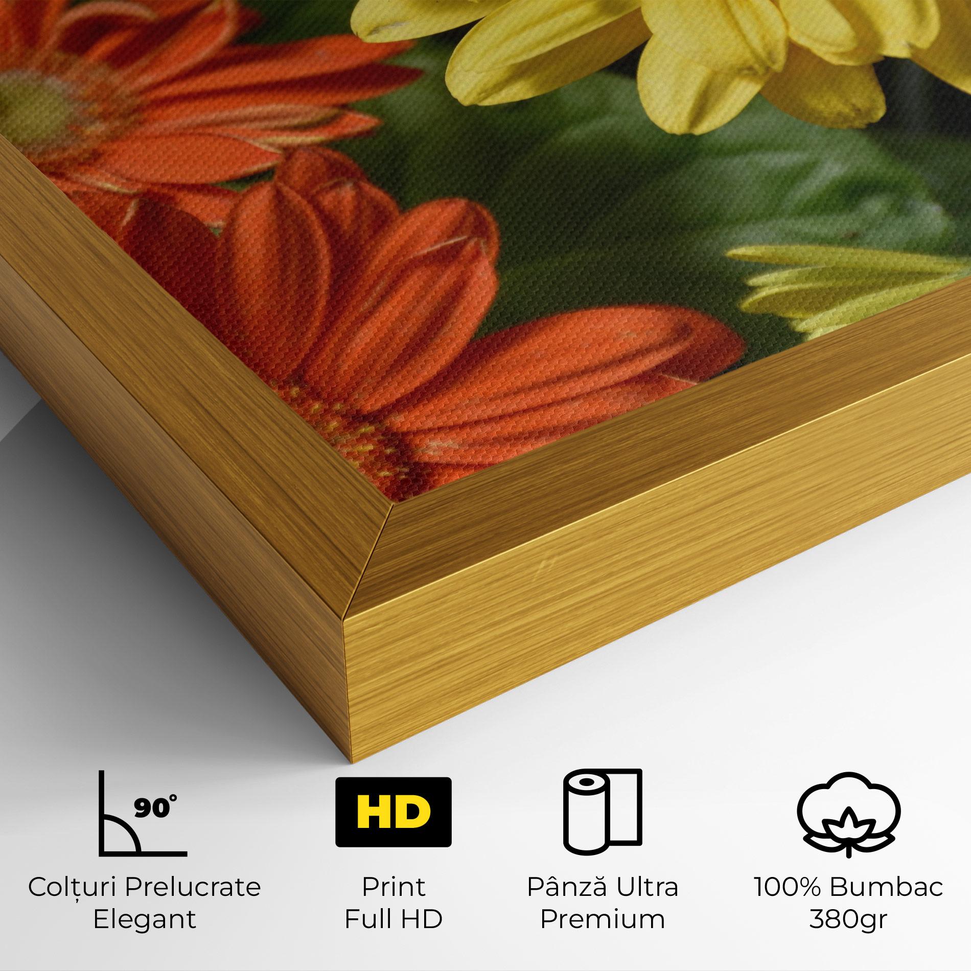 Tablou Canvas Orange Yellow Daisy mockup 4