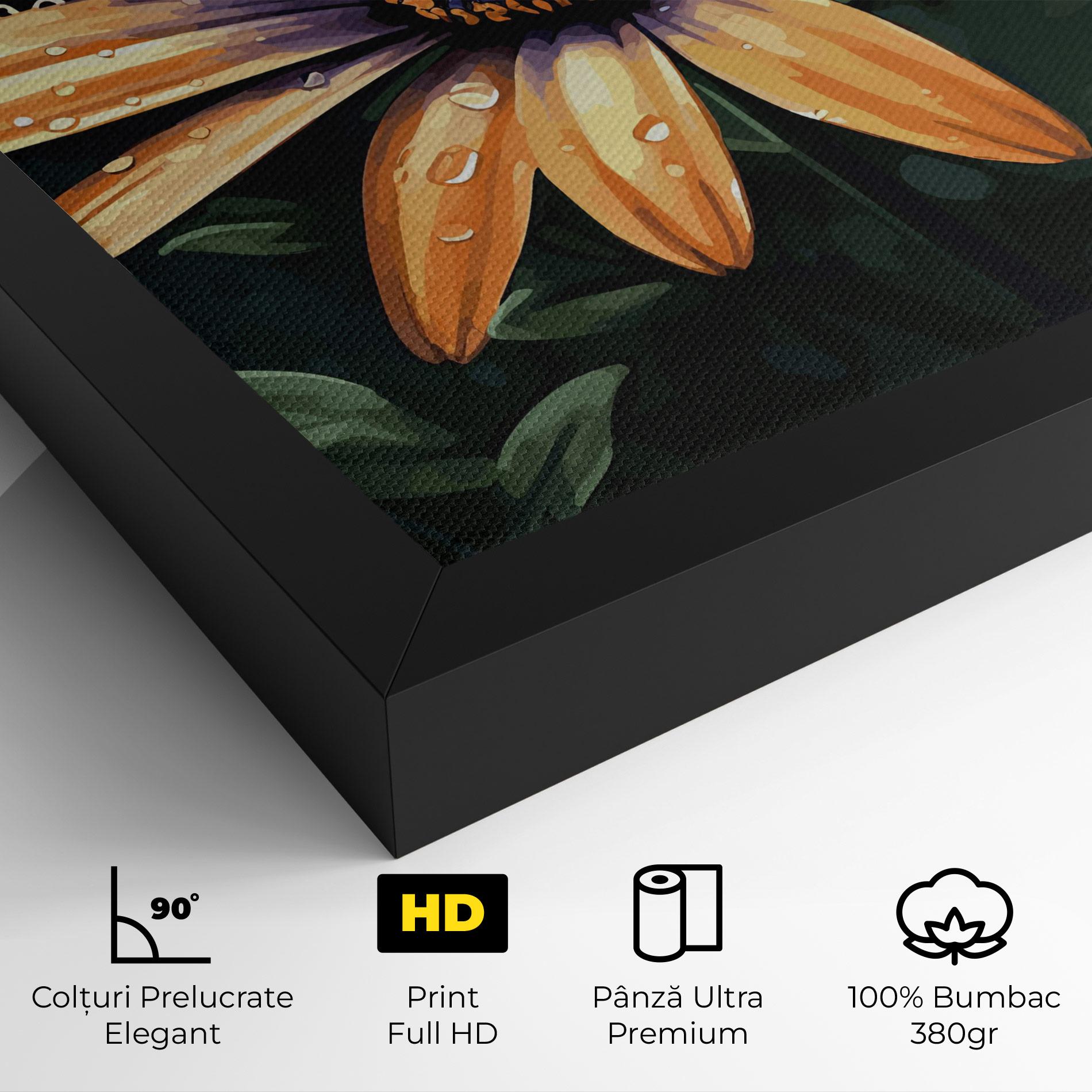 Tablou Canvas Orange Pretty Daisy mockup 4