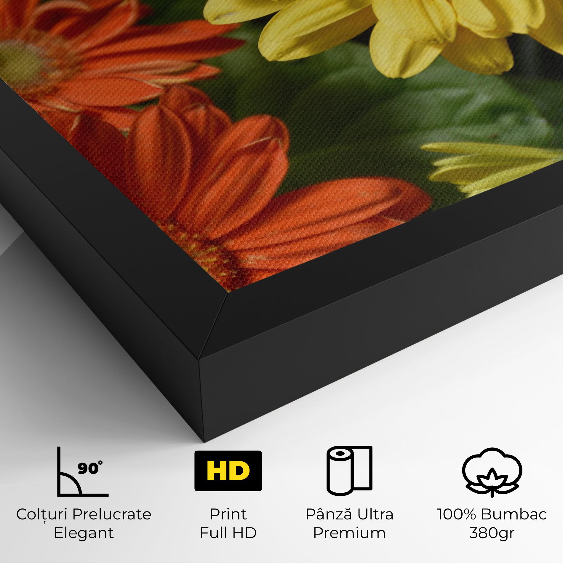 Tablou Canvas Orange Yellow Daisy mockup 4