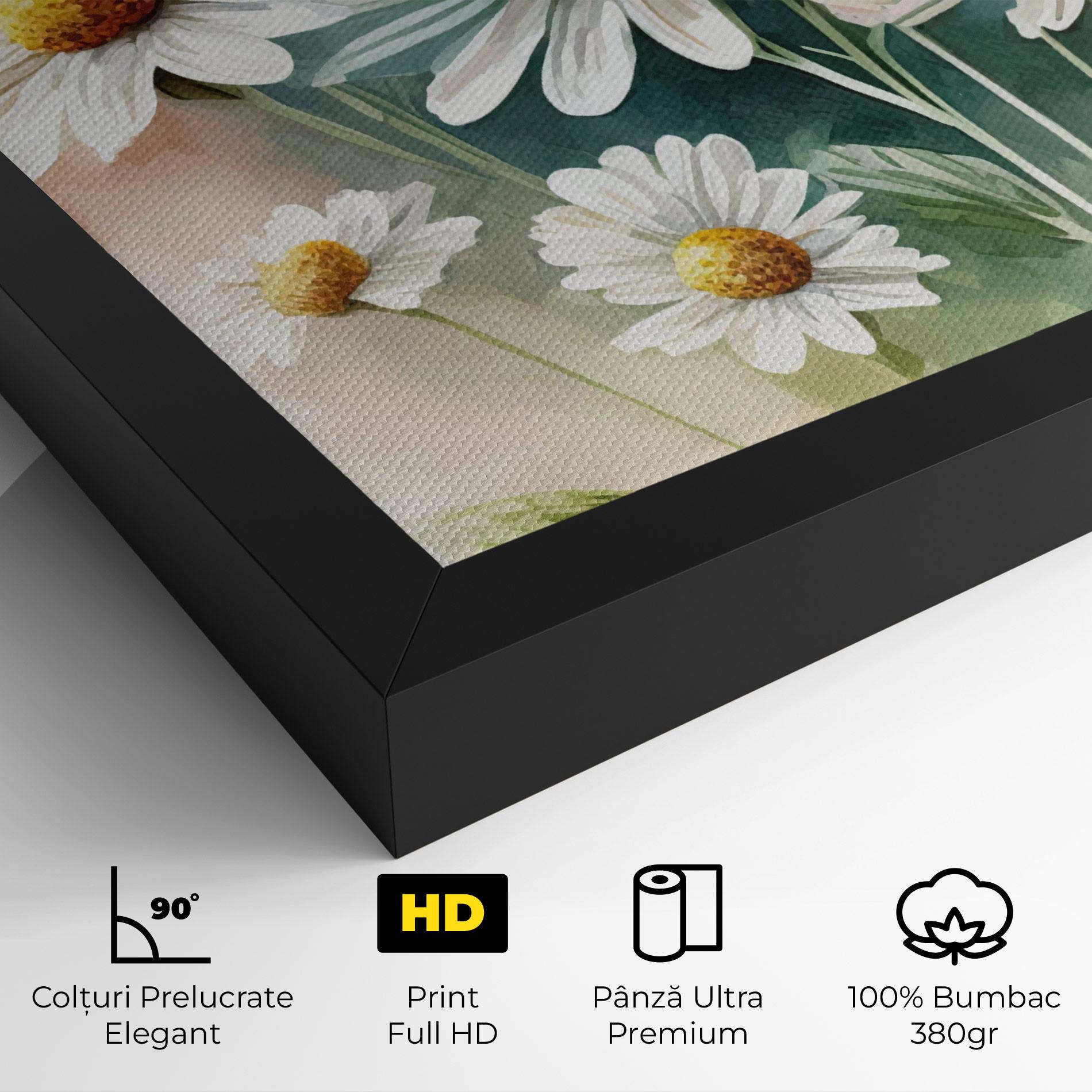 Tablou Canvas White Daisy Art mockup 4