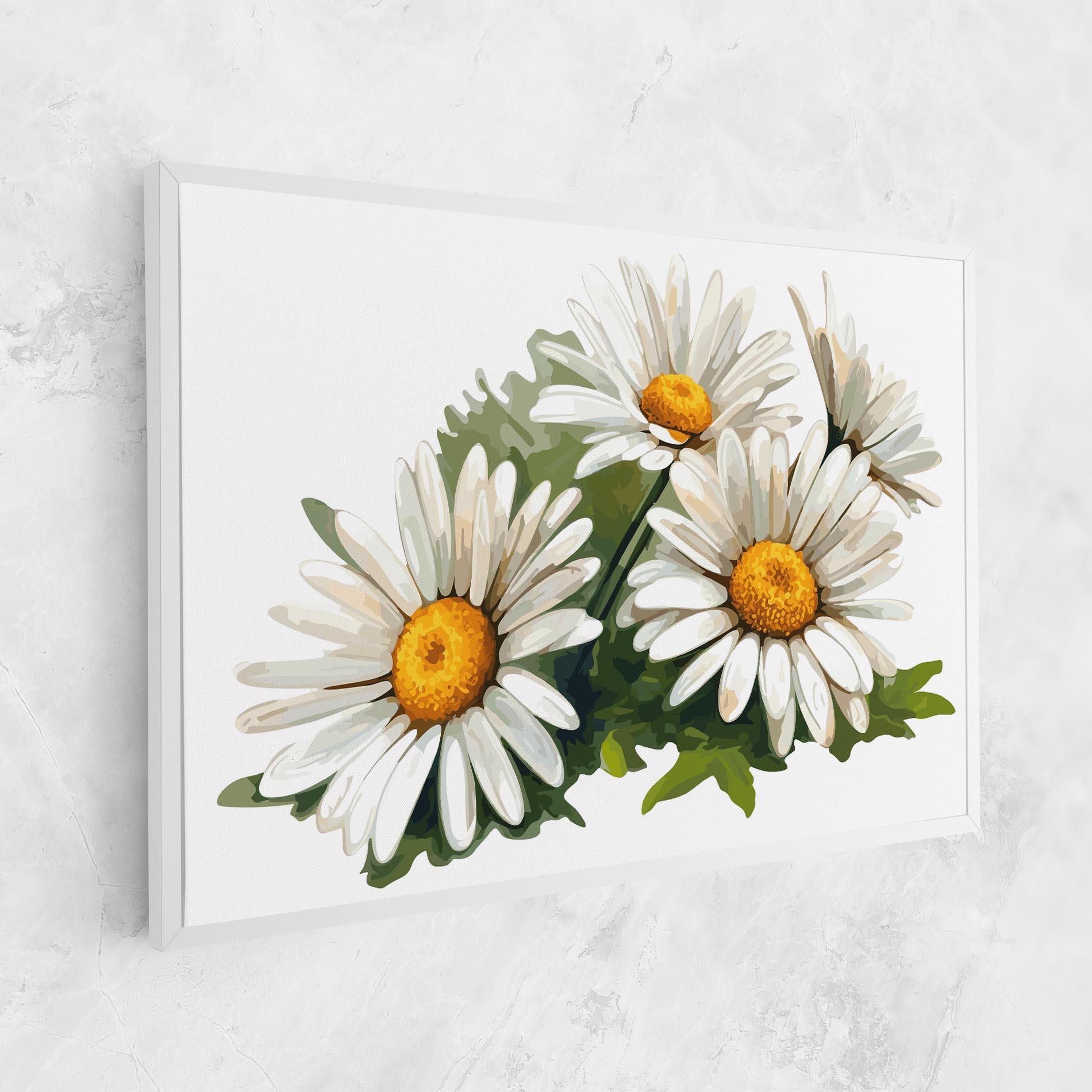 Tablou Canvas Grey White Daisy mockup 1
