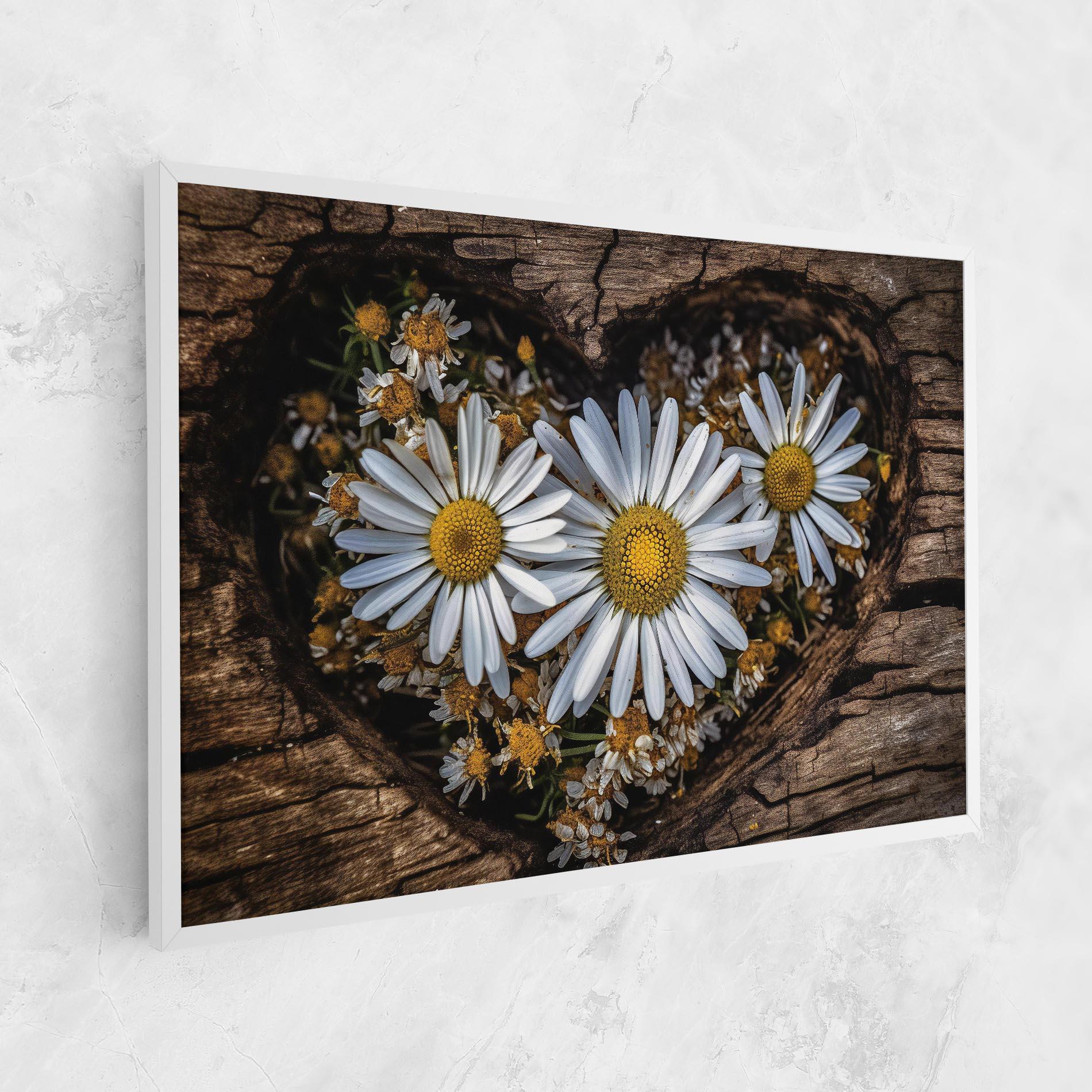 Tablou Canvas Heart Shaped Daisy mockup 1