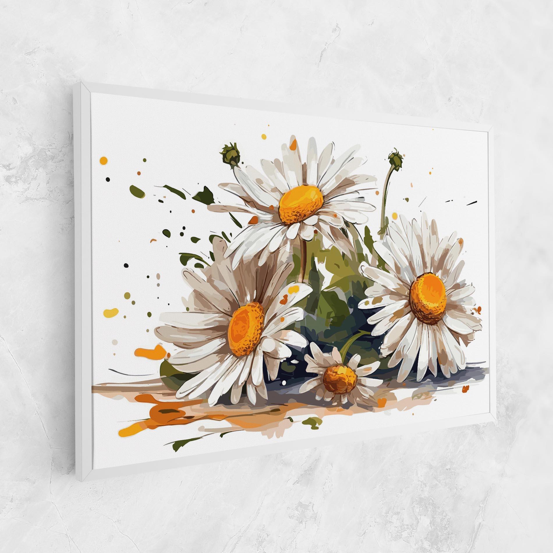 Tablou Canvas White Beautiful Daisy mockup 1