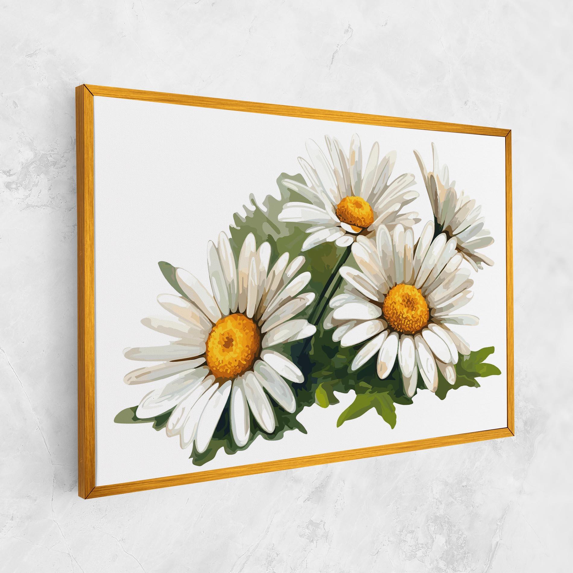 Tablou Canvas Grey White Daisy mockup 1