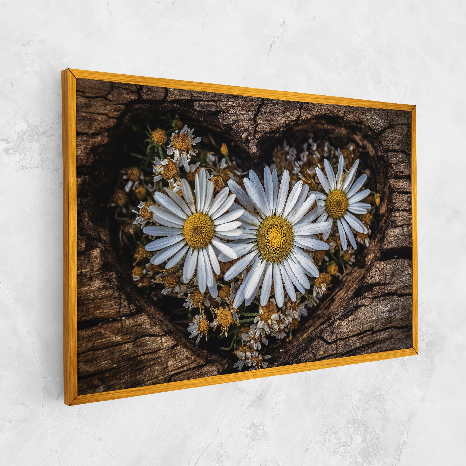 Tablou Canvas Heart Shaped Daisy mockup 1