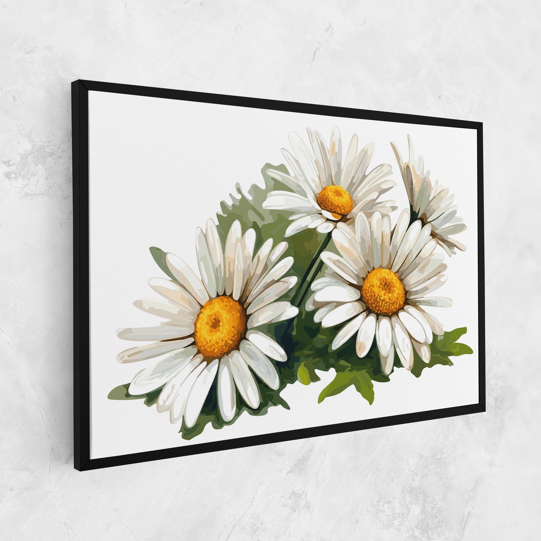 Tablou Canvas Grey White Daisy mockup 1