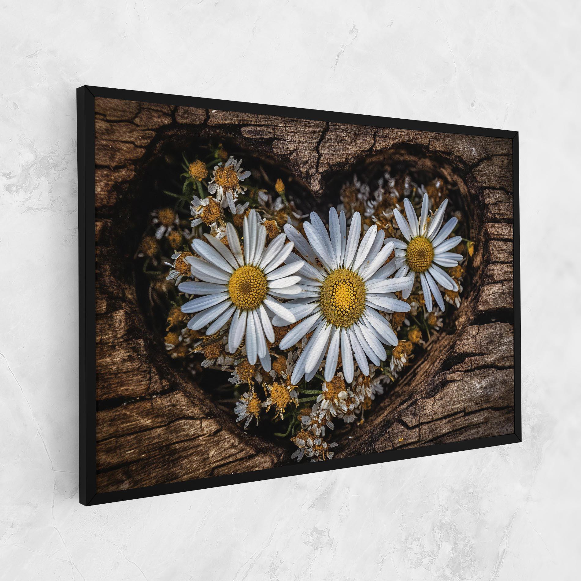 Tablou Canvas Heart Shaped Daisy mockup 1