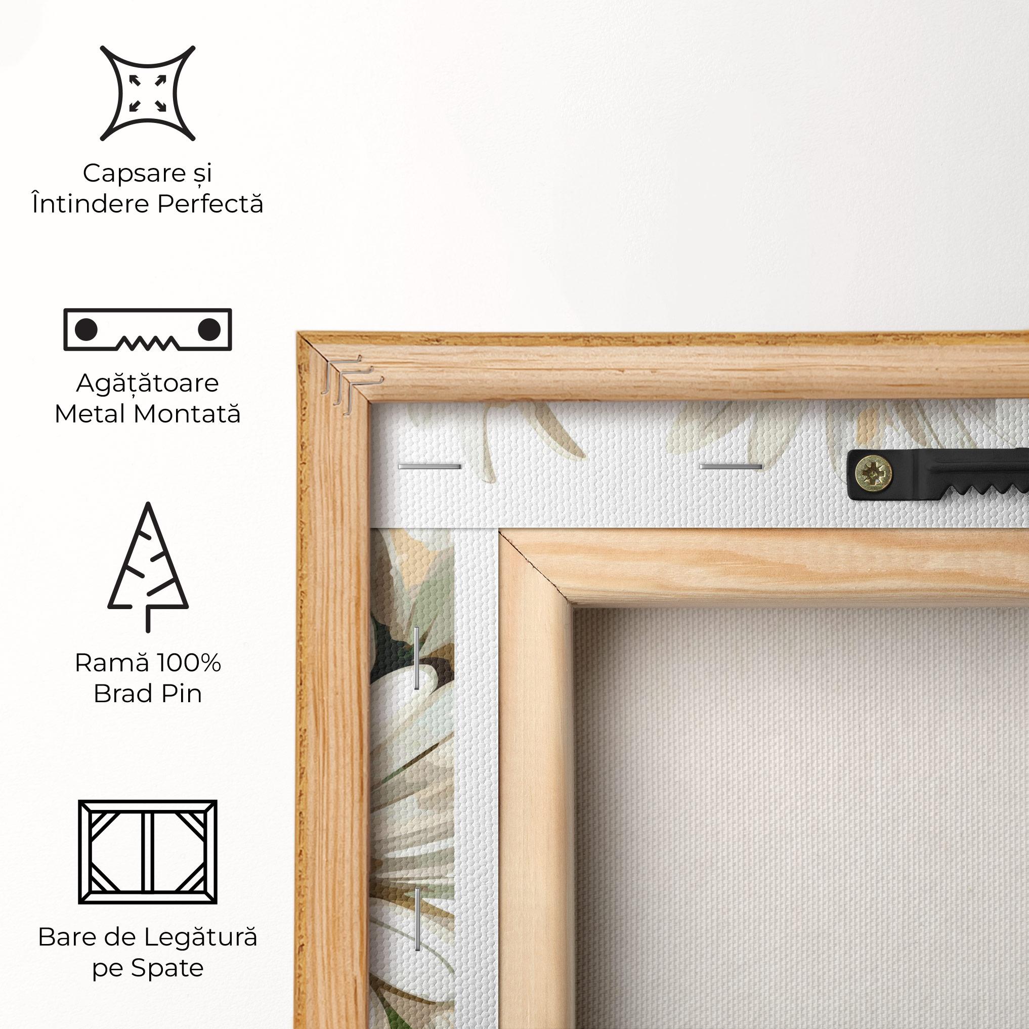 Tablou Canvas Grey White Daisy mockup 5