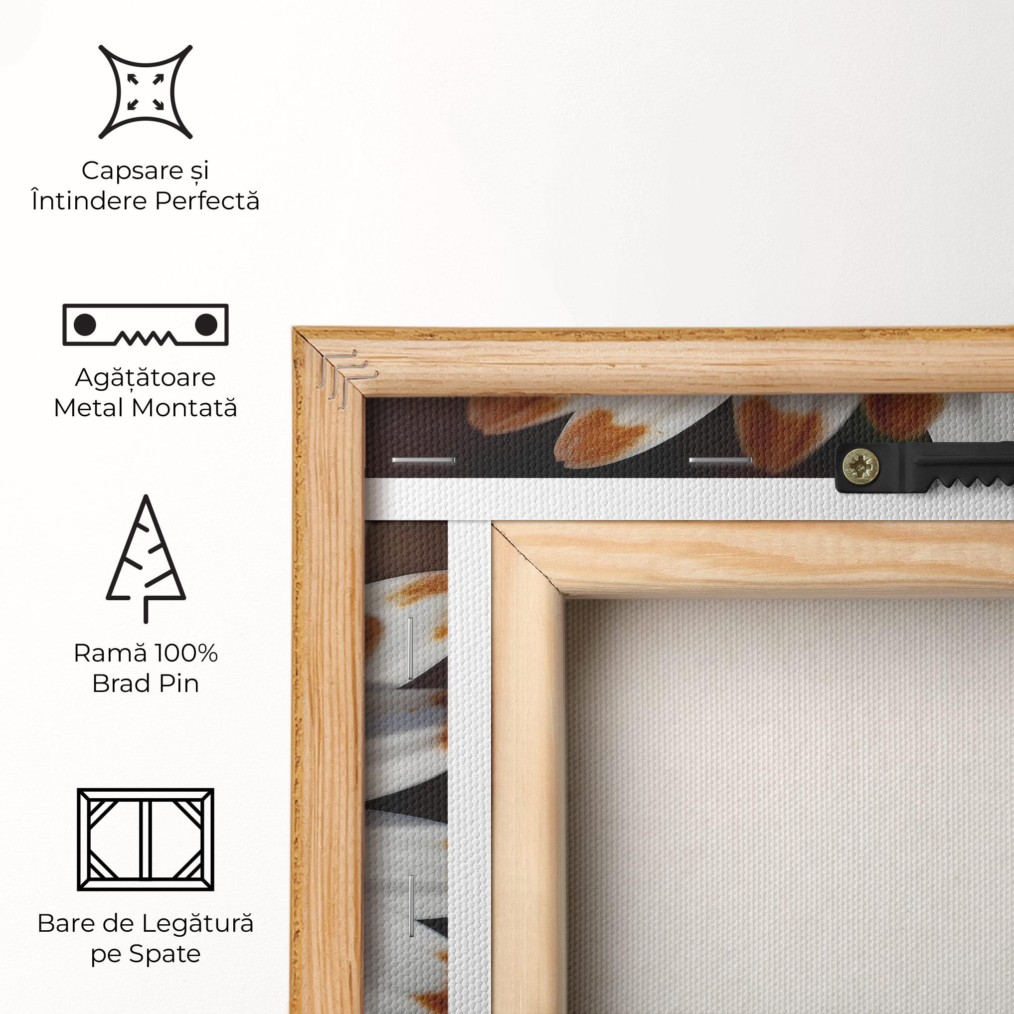 Tablou Canvas White Brown Daisy mockup 5