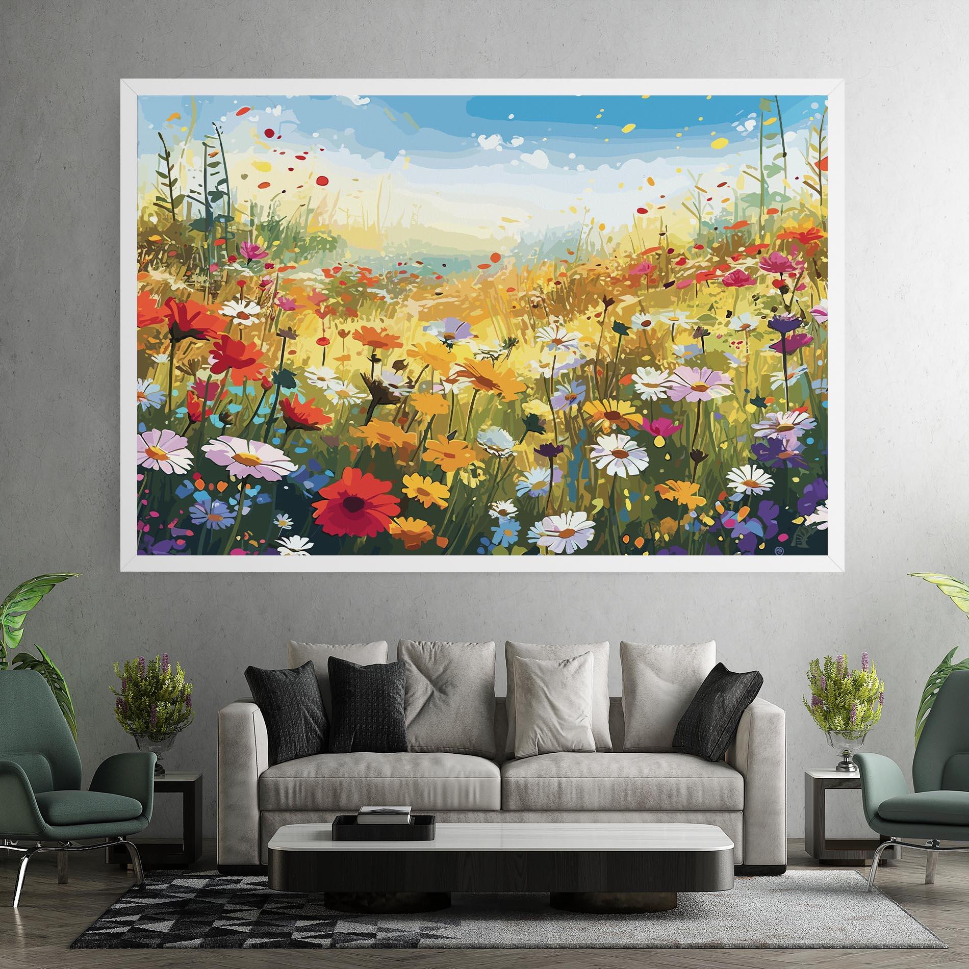 Tablou Canvas Colorful Daisy Mix mockup 7