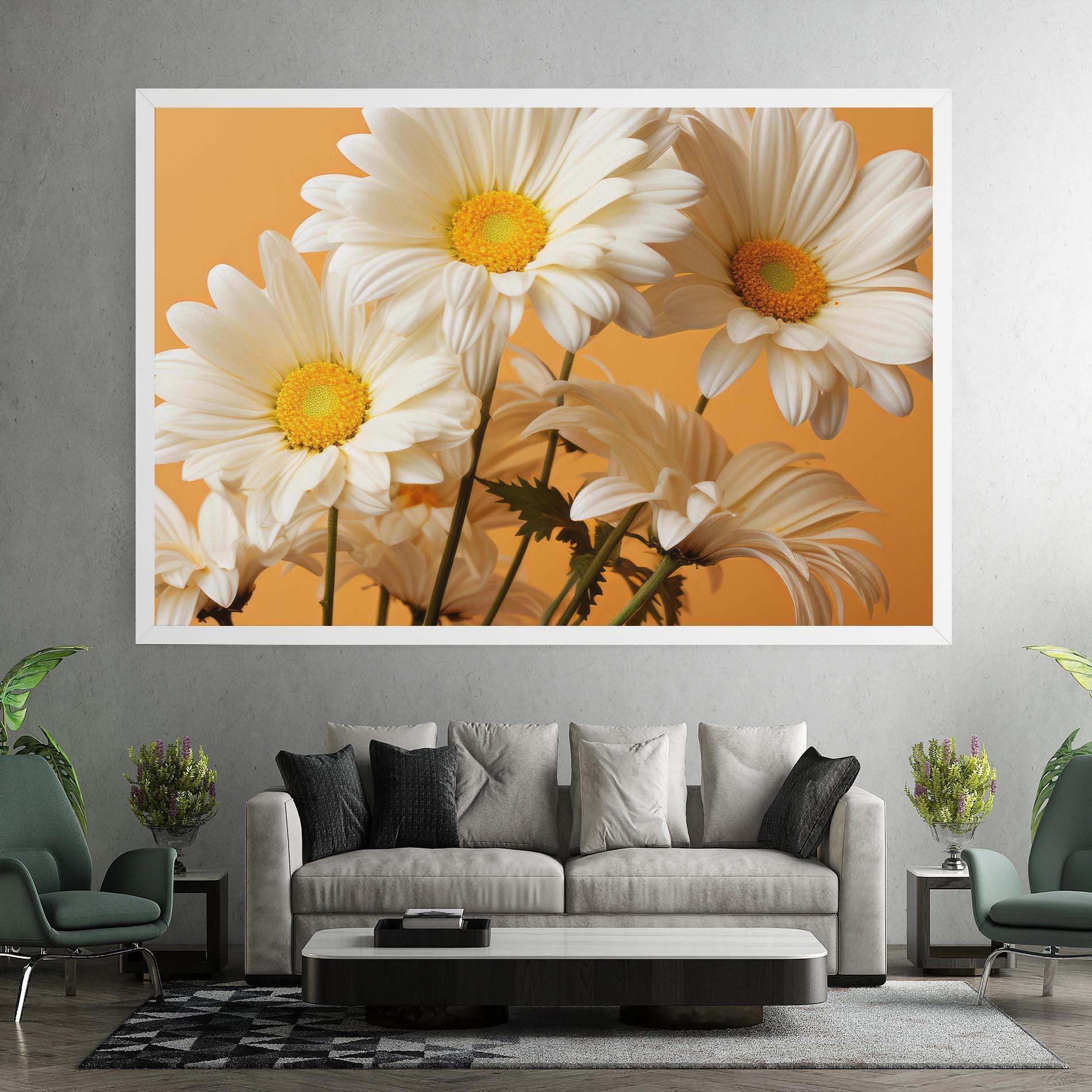 Tablou Canvas Daisy On Orange mockup 7