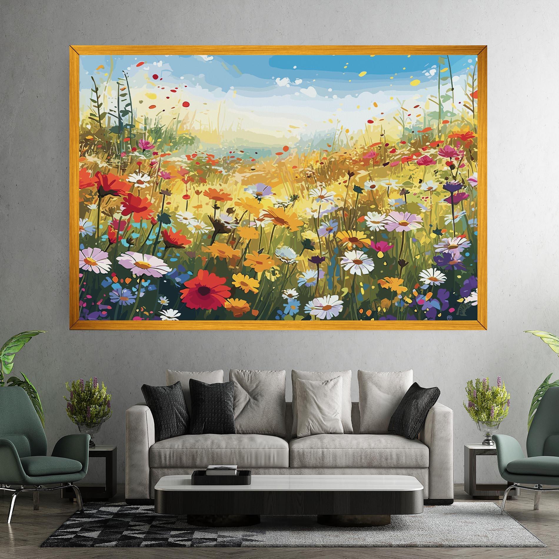 Tablou Canvas Colorful Daisy Mix mockup 7