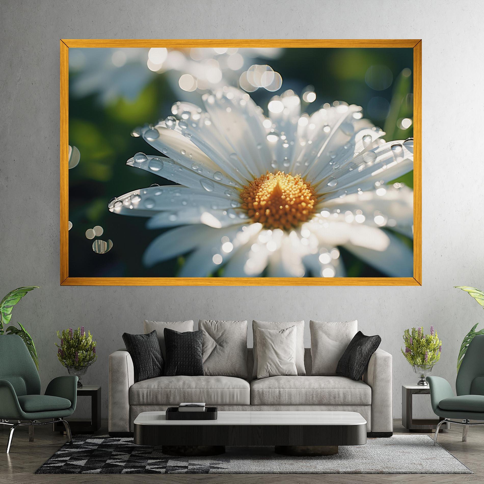 Tablou Canvas Daisy After Rain Close Up mockup 7