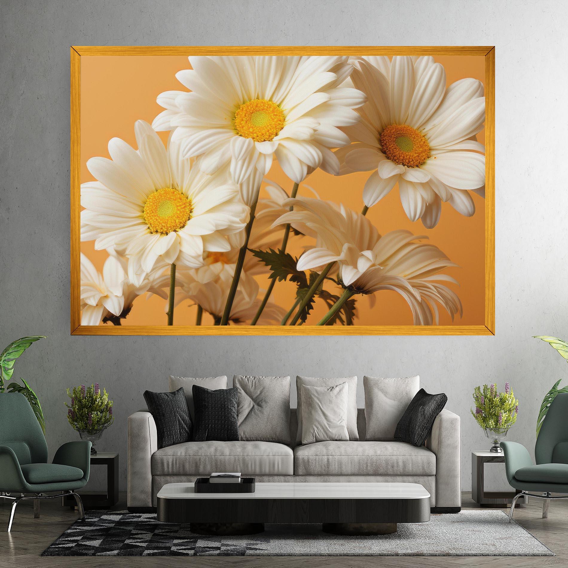 Tablou Canvas Daisy On Orange mockup 7