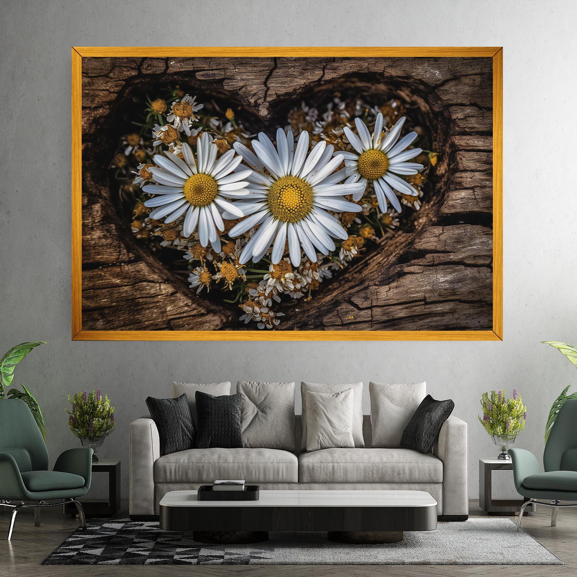 Tablou Canvas Heart Shaped Daisy mockup 7