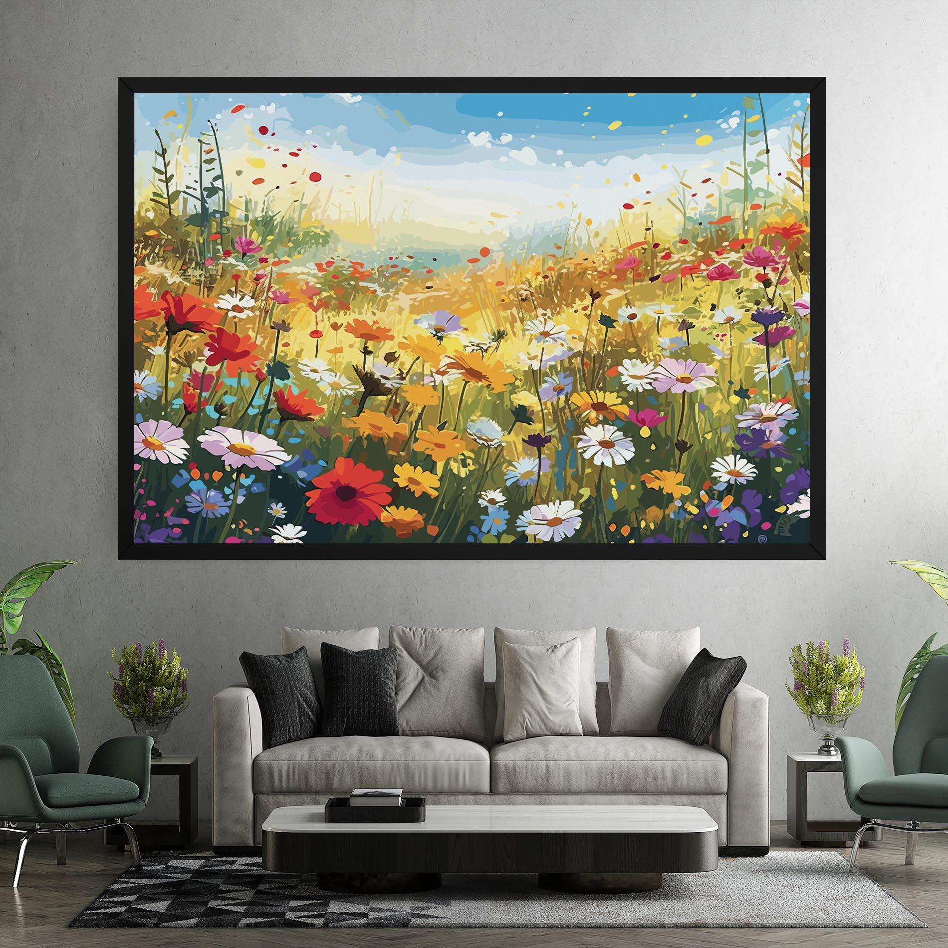 Tablou Canvas Colorful Daisy Mix mockup 7