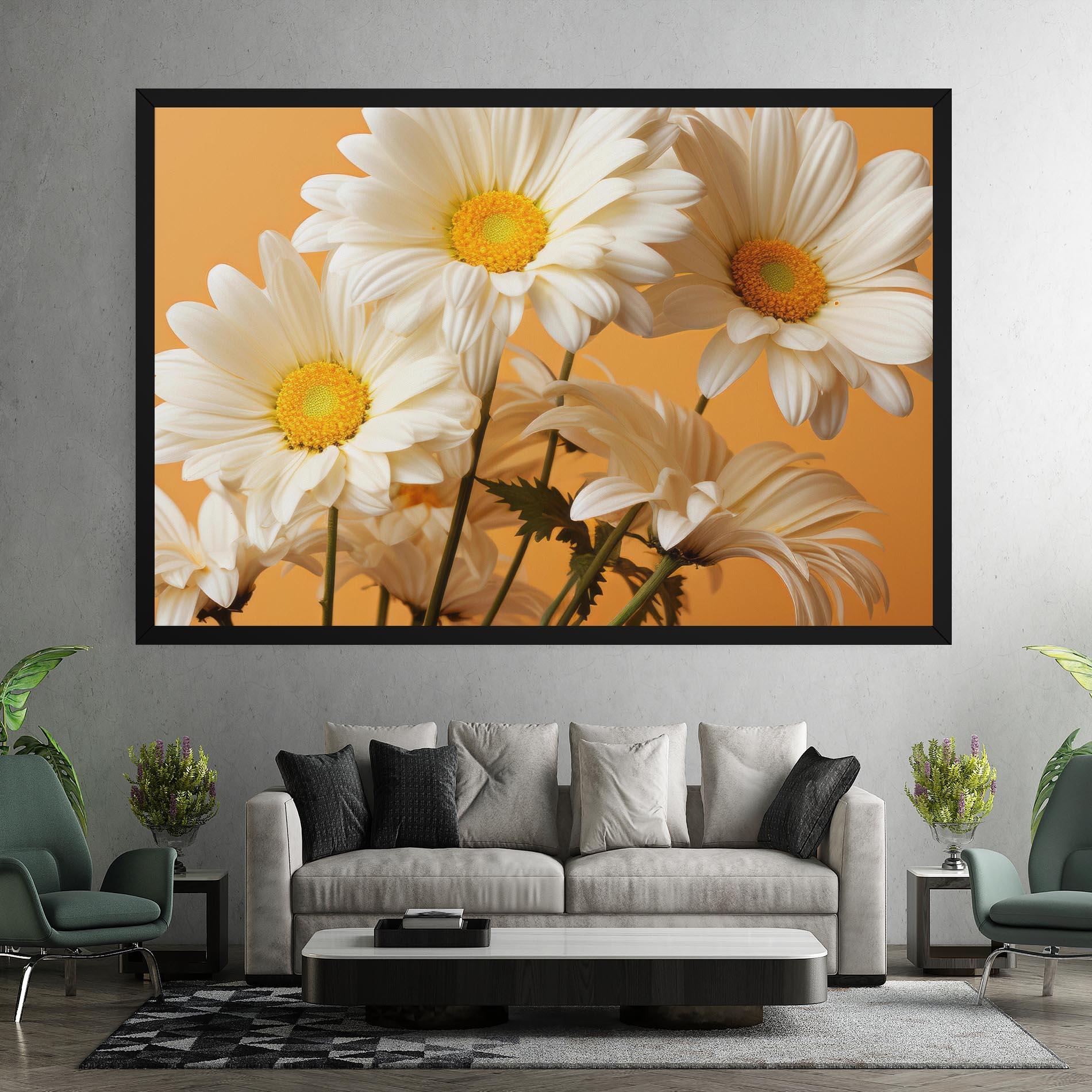 Tablou Canvas Daisy On Orange mockup 7