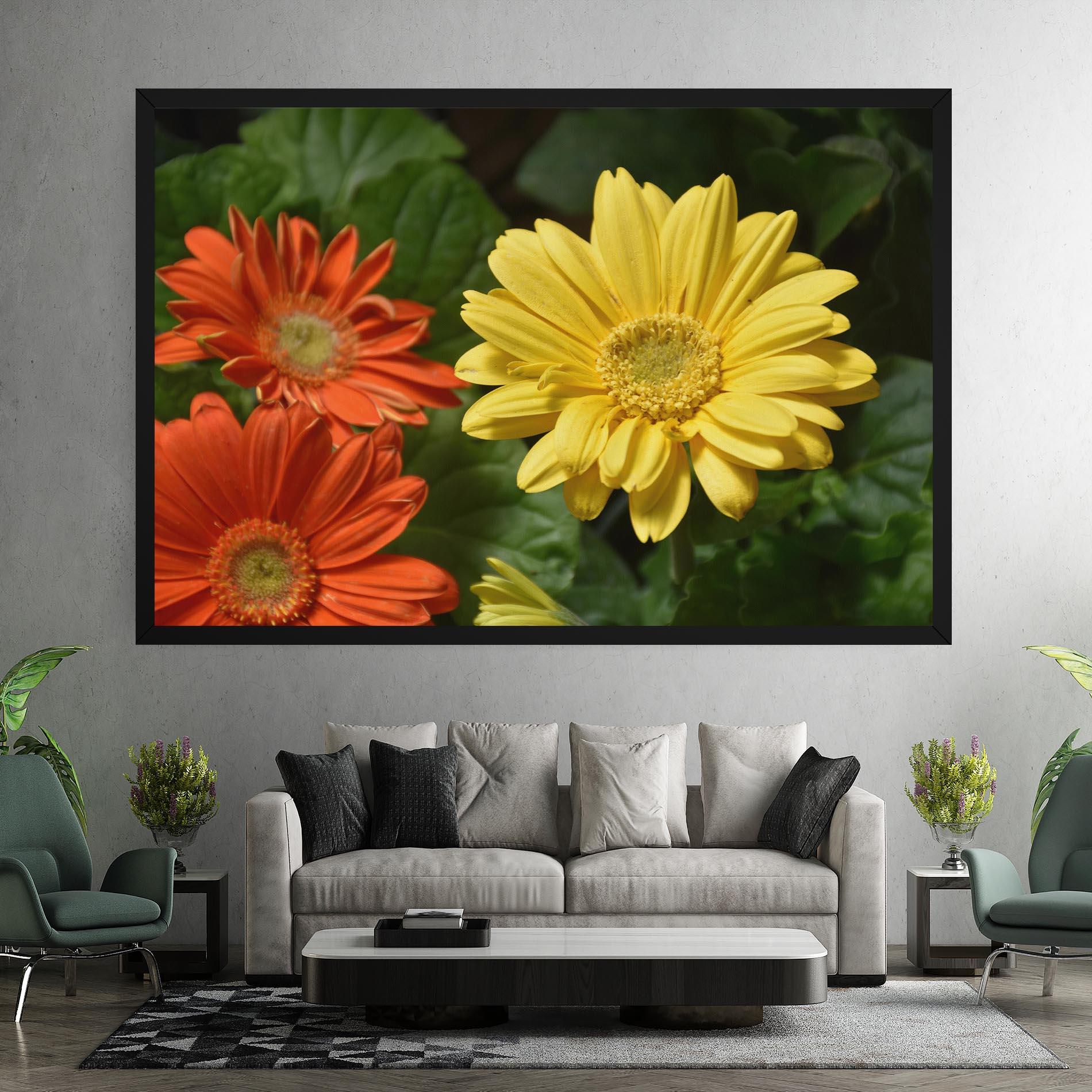 Tablou Canvas Orange Yellow Daisy mockup 7