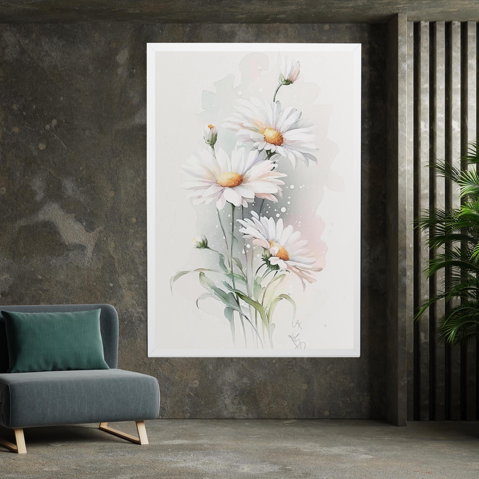 Tablou Canvas Dreamy White Daisy mockup 7