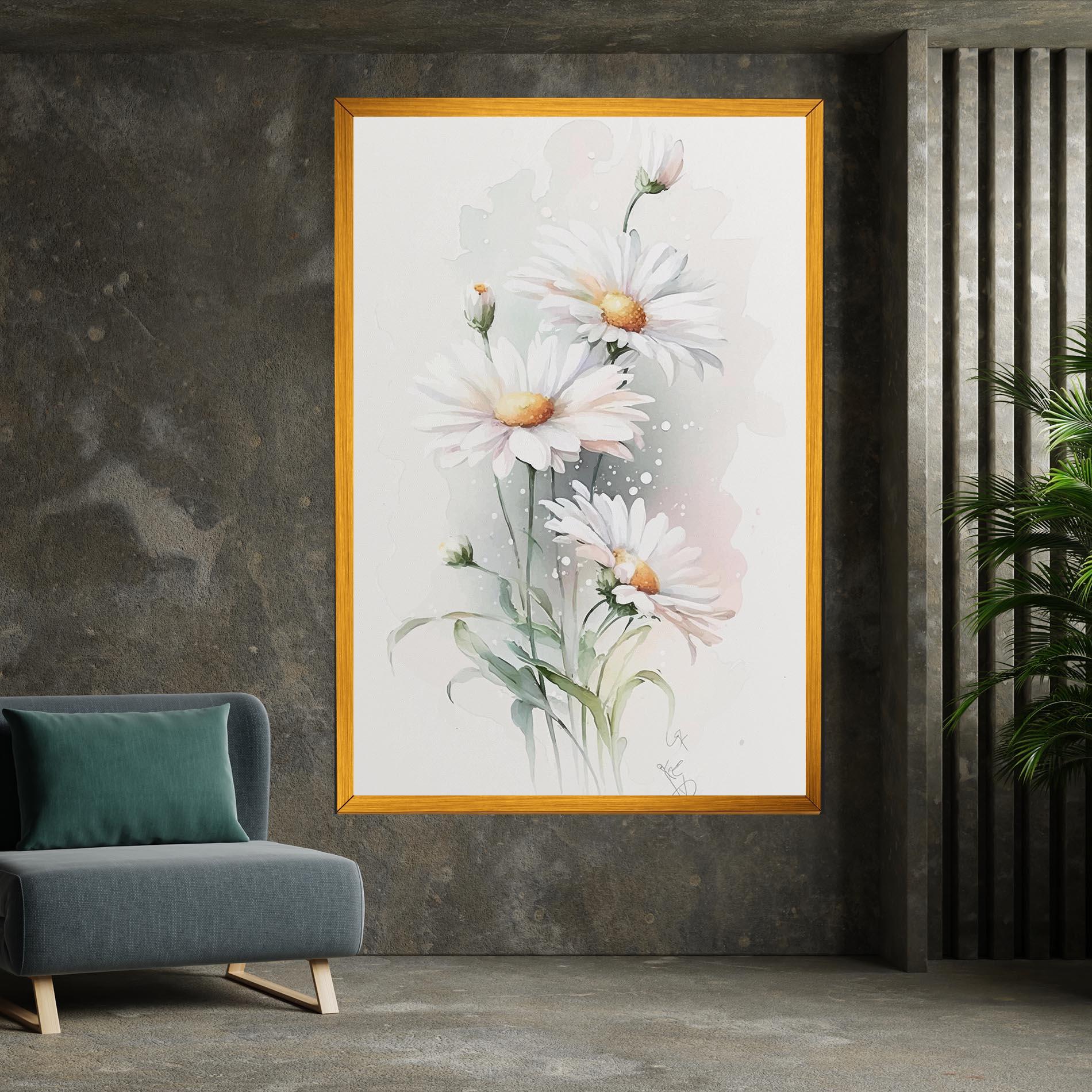 Tablou Canvas Dreamy White Daisy mockup 7