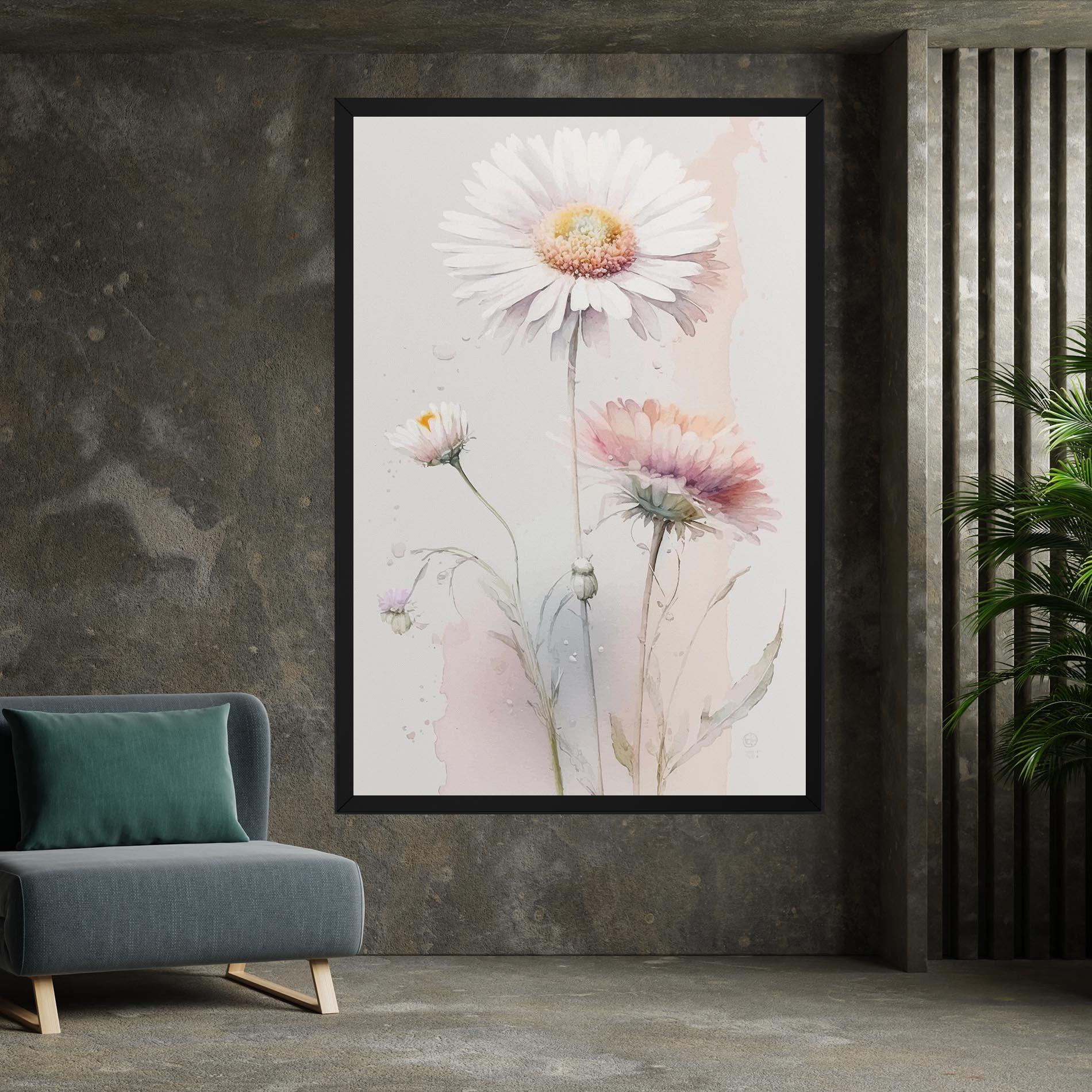 Tablou Canvas White Painted Daisy mockup 7