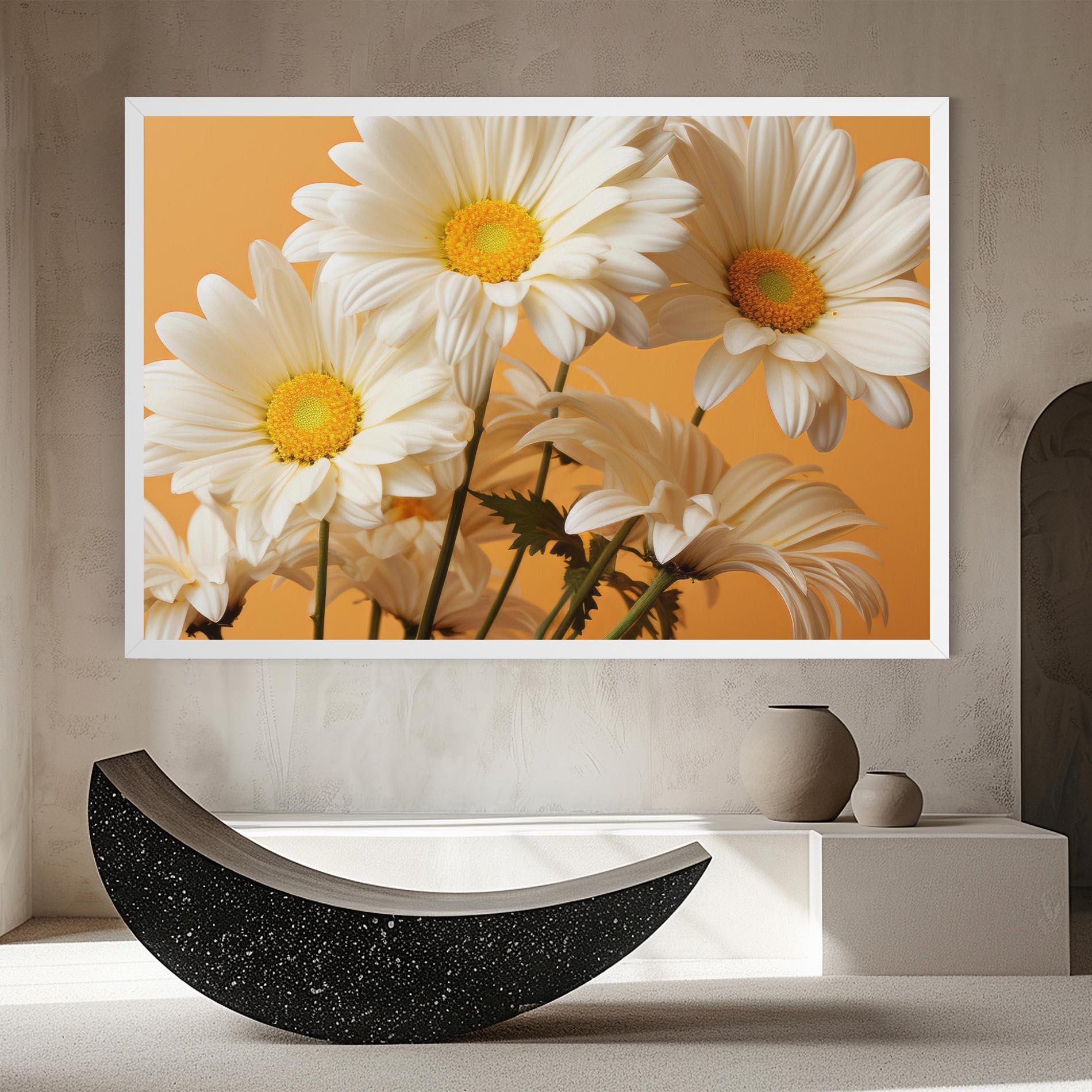 Tablou Canvas Daisy On Orange mockup 8