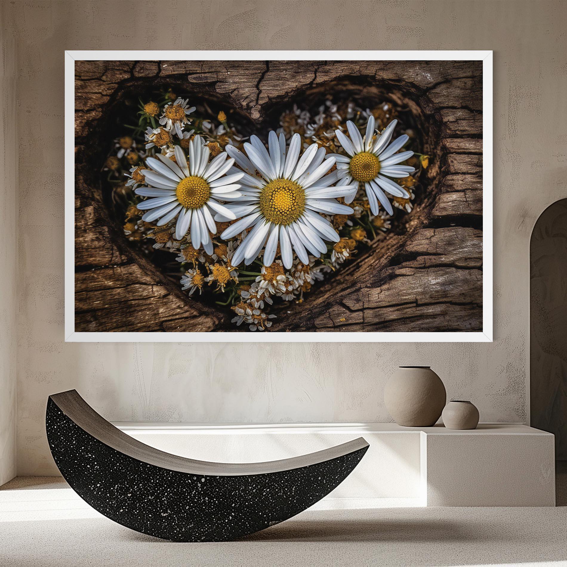 Tablou Canvas Heart Shaped Daisy mockup 8