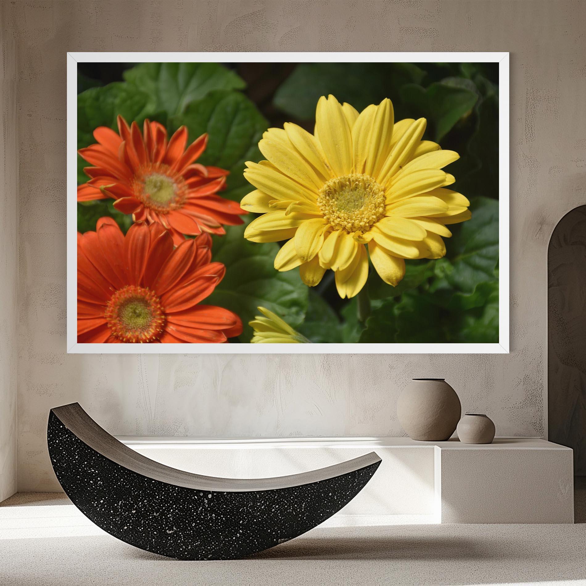 Tablou Canvas Orange Yellow Daisy mockup 8