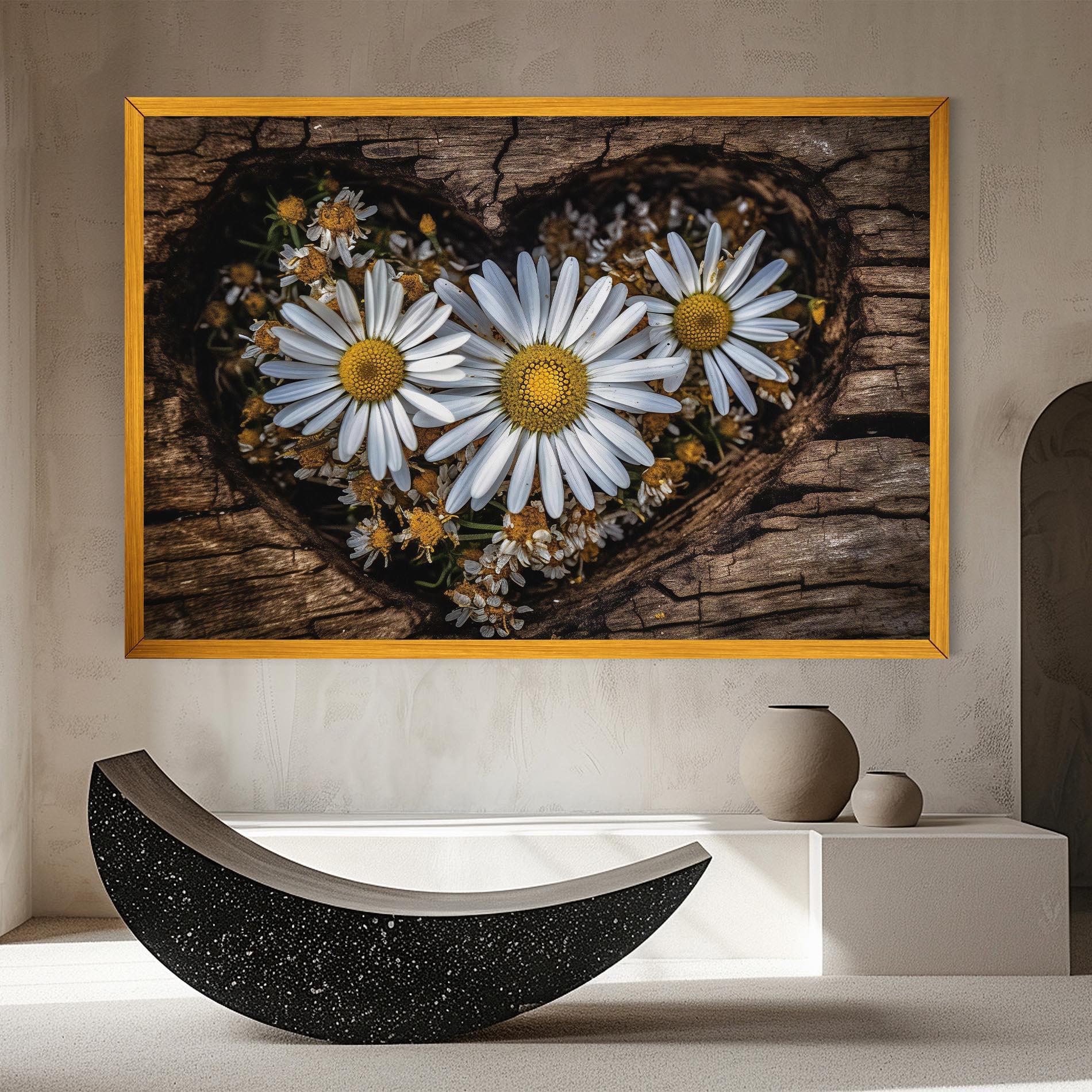 Tablou Canvas Heart Shaped Daisy mockup 8