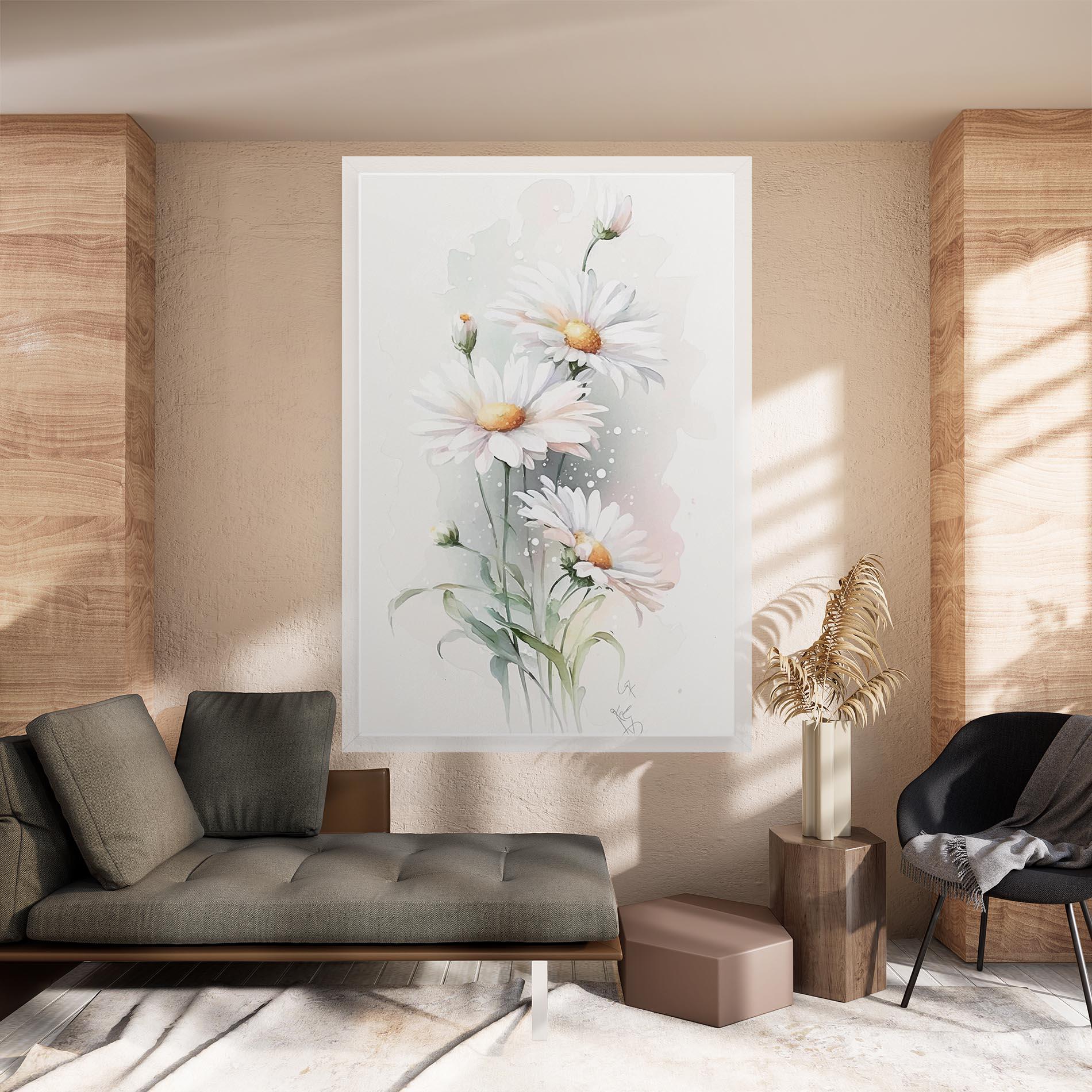 Tablou Canvas Dreamy White Daisy mockup 8