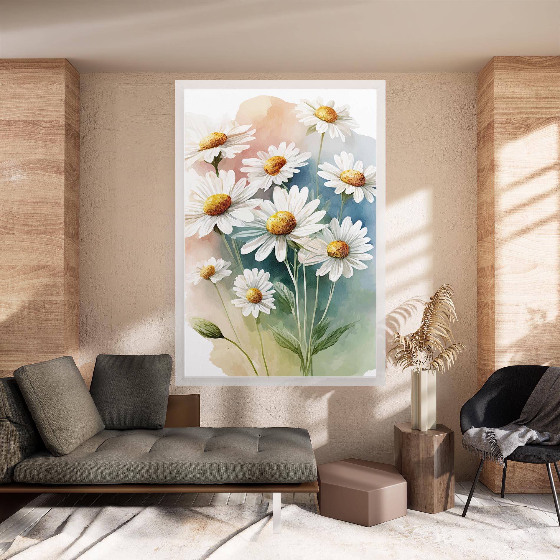 Tablou Canvas White Daisy Art mockup 8