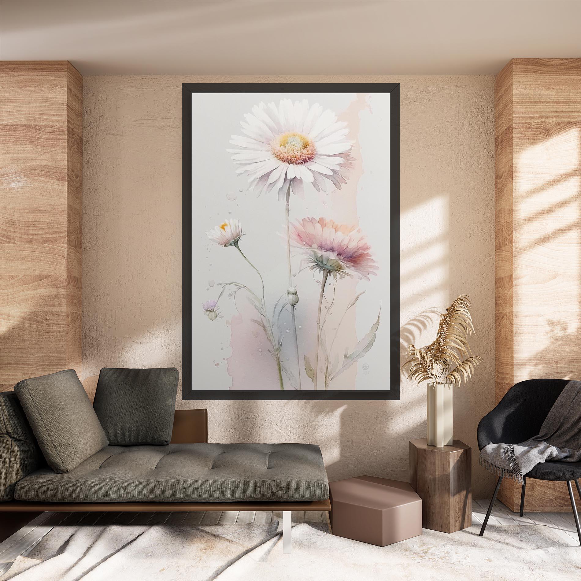Tablou Canvas White Painted Daisy mockup 8