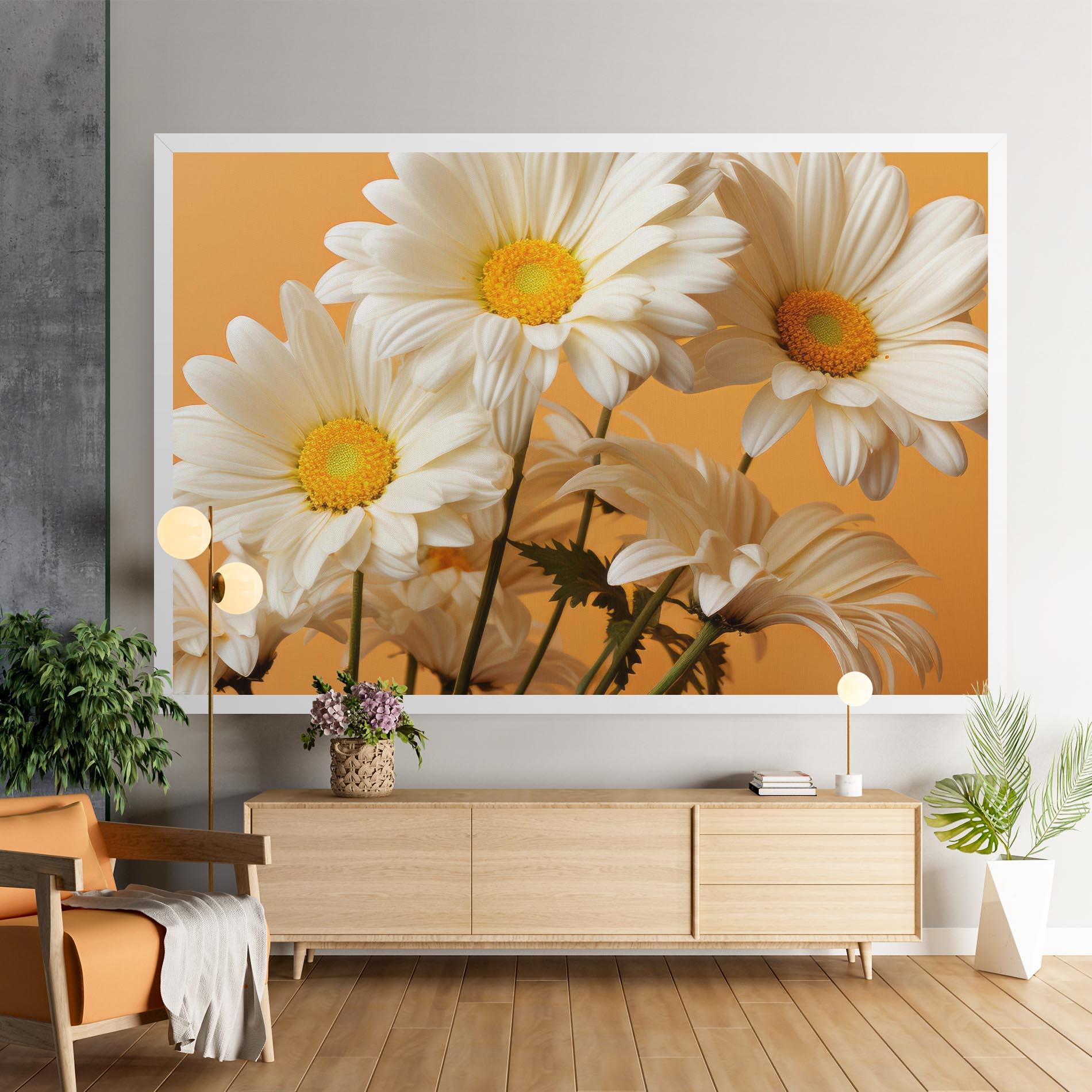 Tablou Canvas Daisy On Orange mockup 9