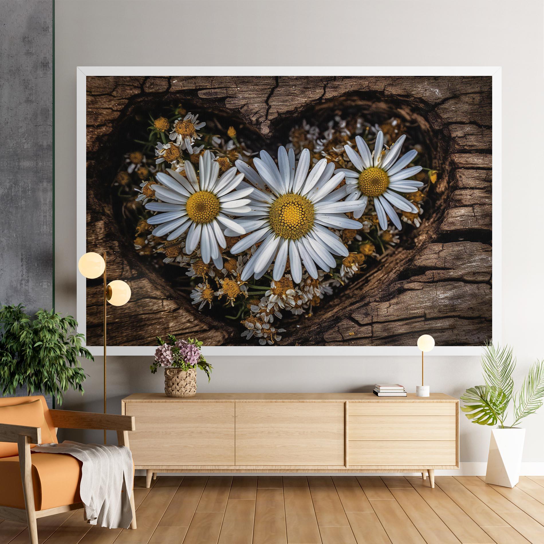 Tablou Canvas Heart Shaped Daisy mockup 9