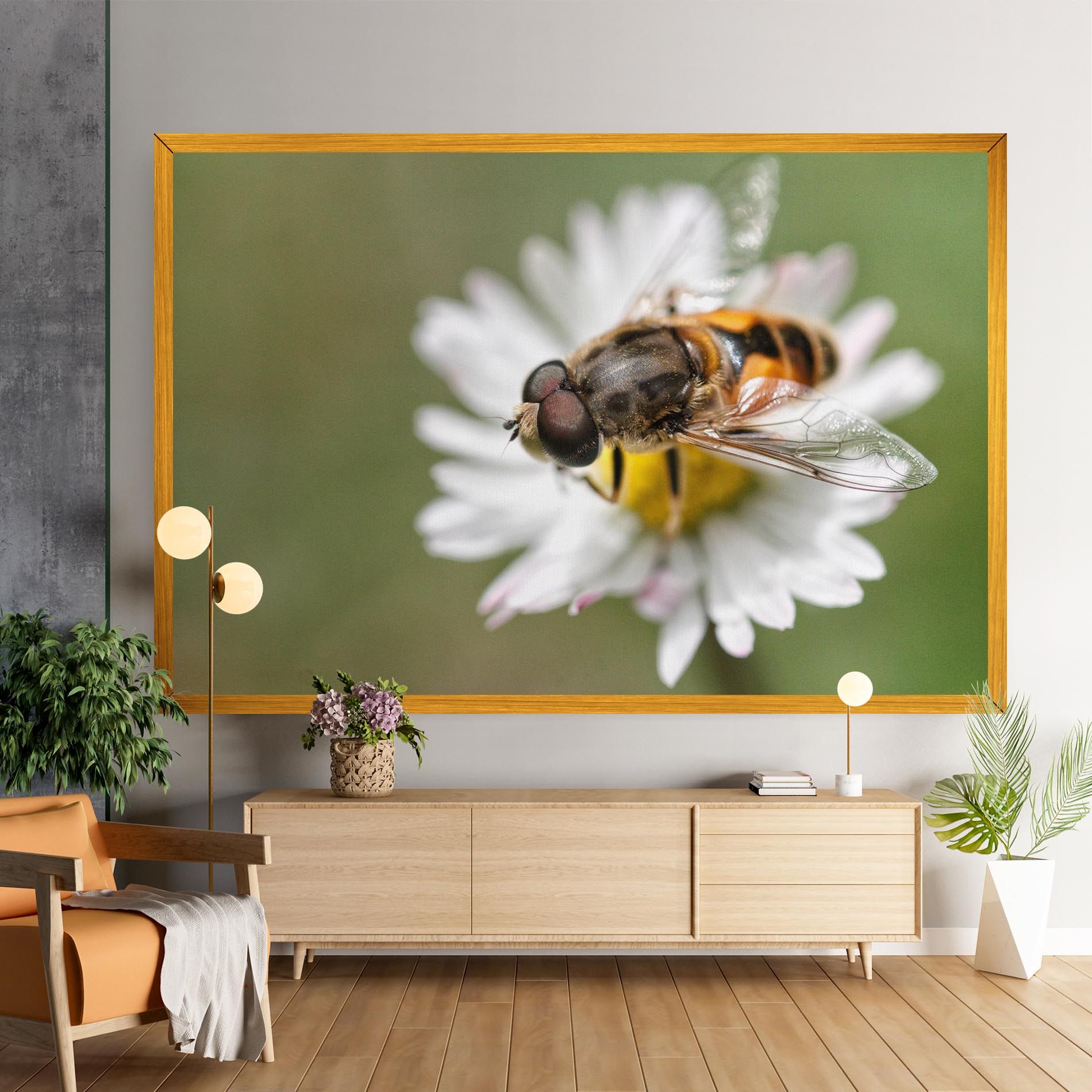 Bee On Small Daisy mockup 9