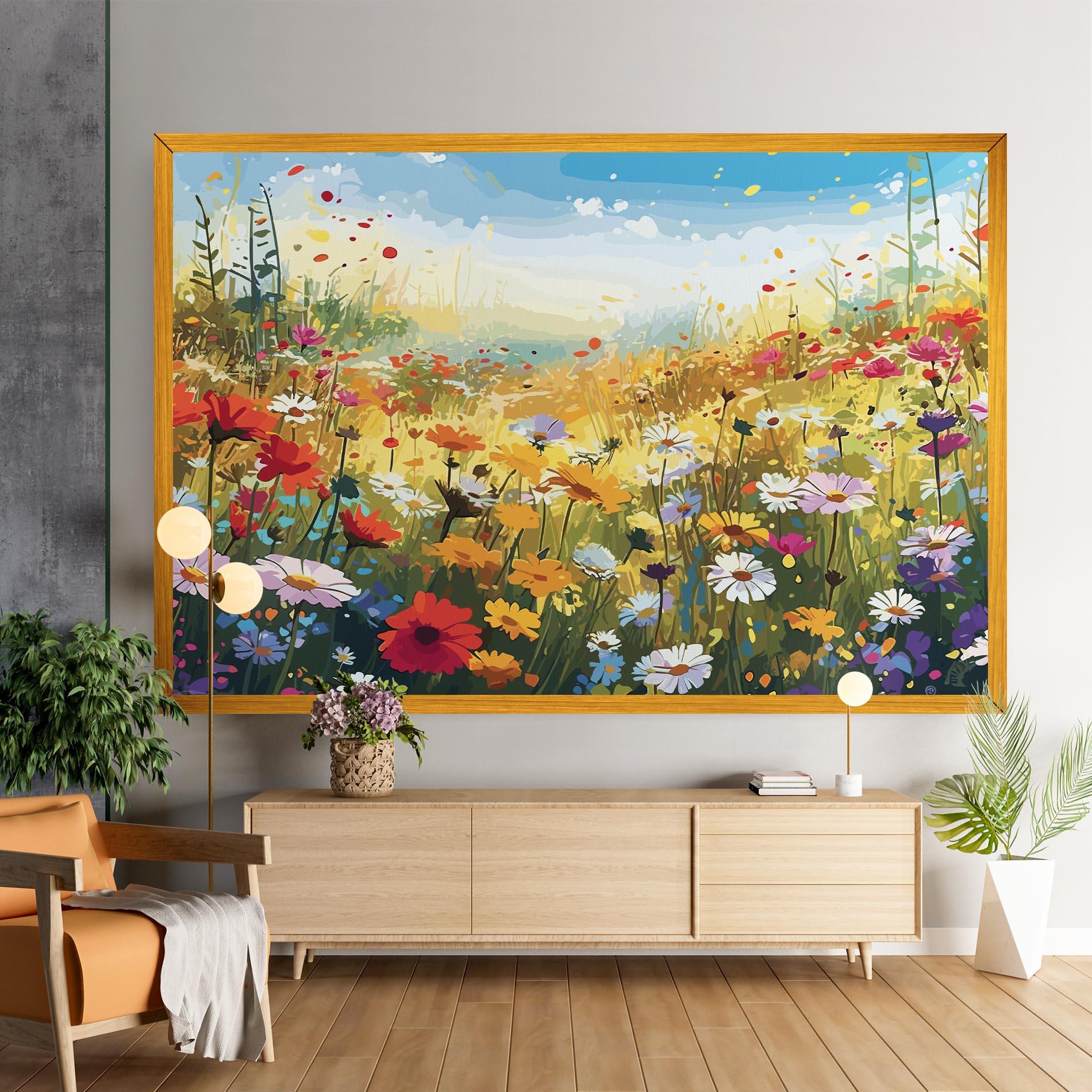 Tablou Canvas Colorful Daisy Mix mockup 9