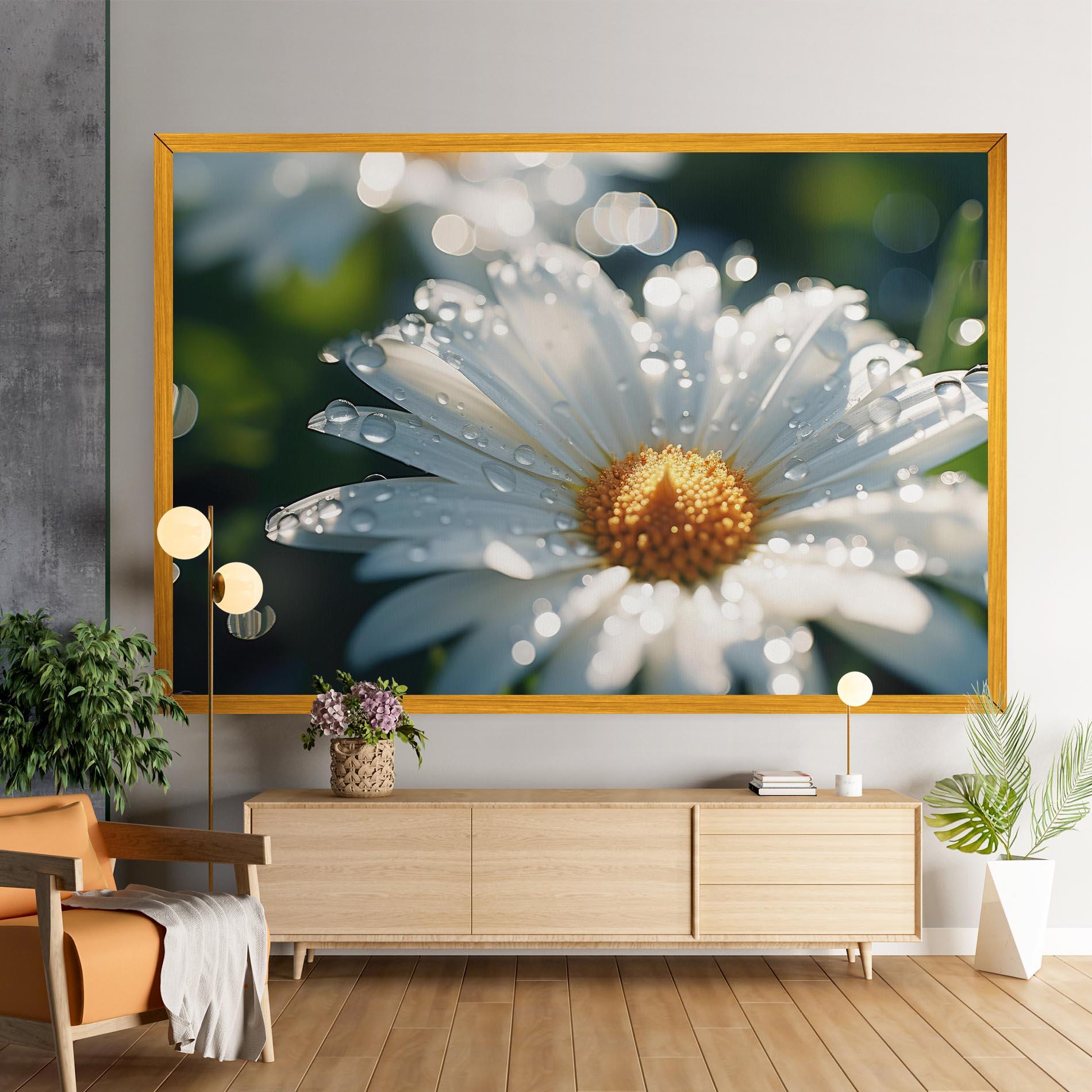 Tablou Canvas Daisy After Rain Close Up mockup 9