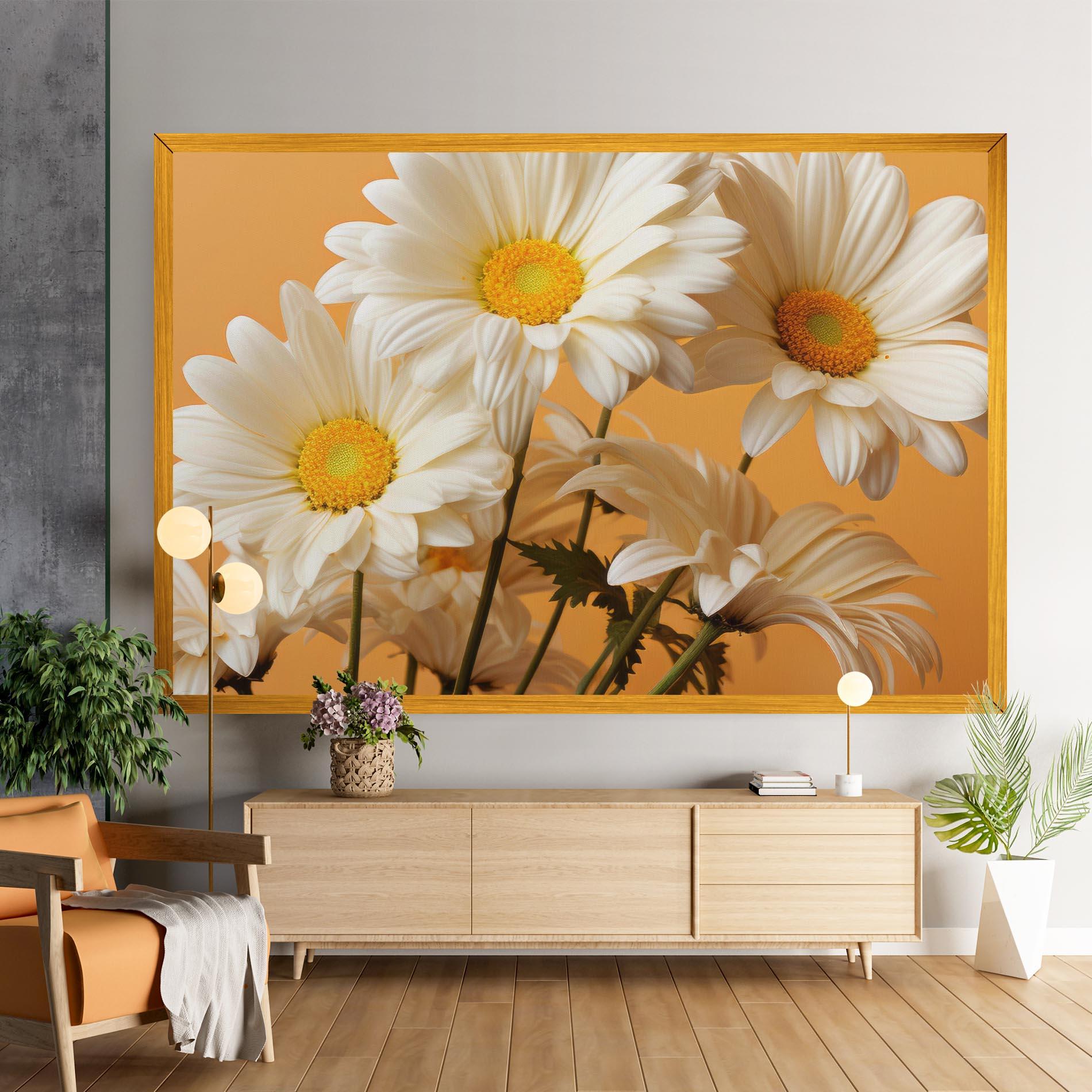 Tablou Canvas Daisy On Orange mockup 9