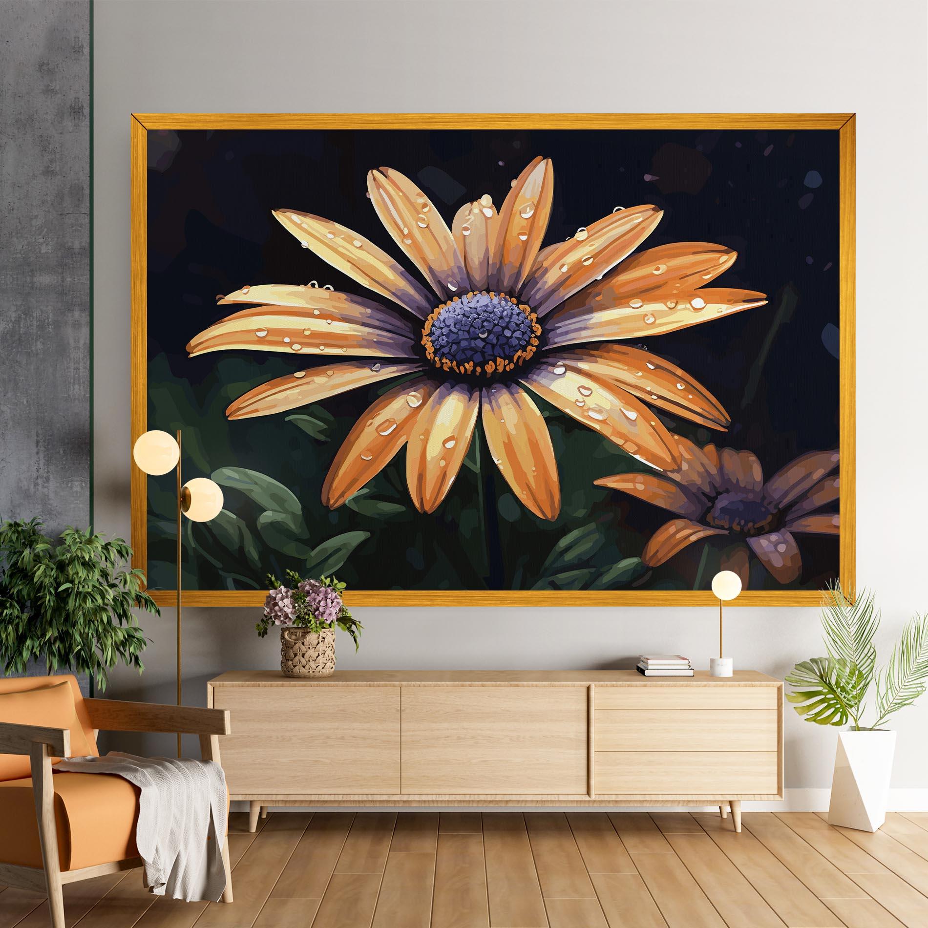 Tablou Canvas Orange Pretty Daisy mockup 9