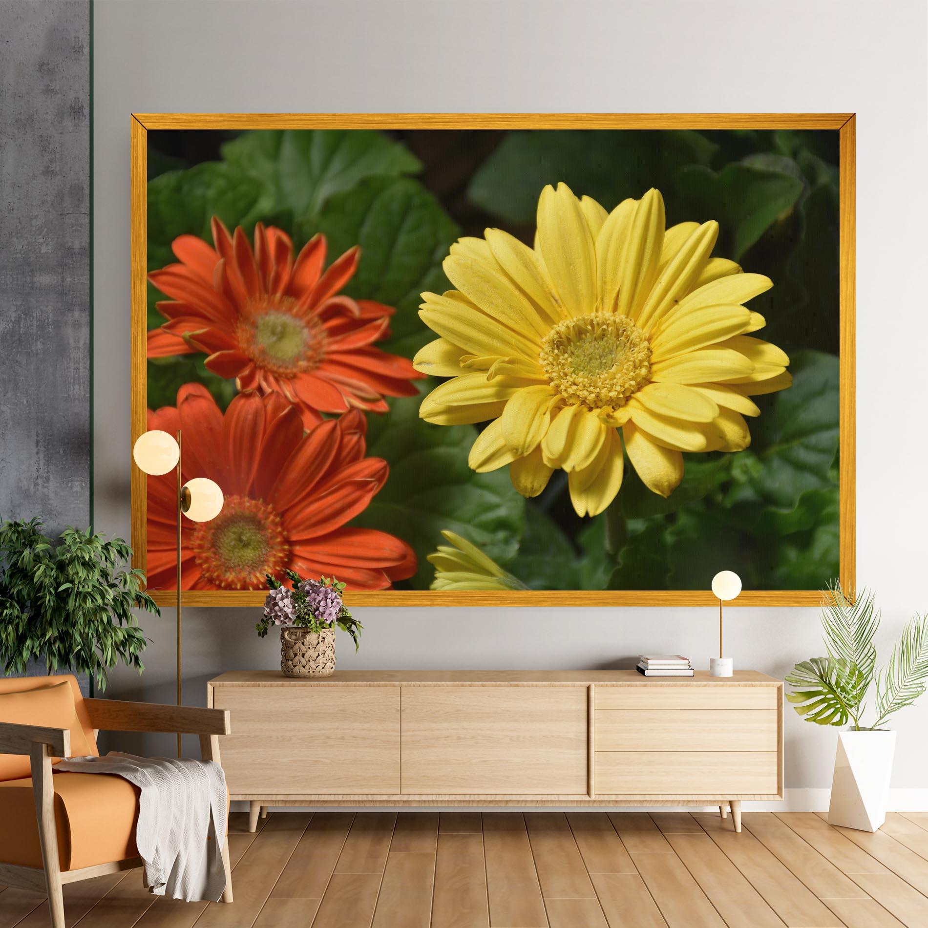 Tablou Canvas Orange Yellow Daisy mockup 9