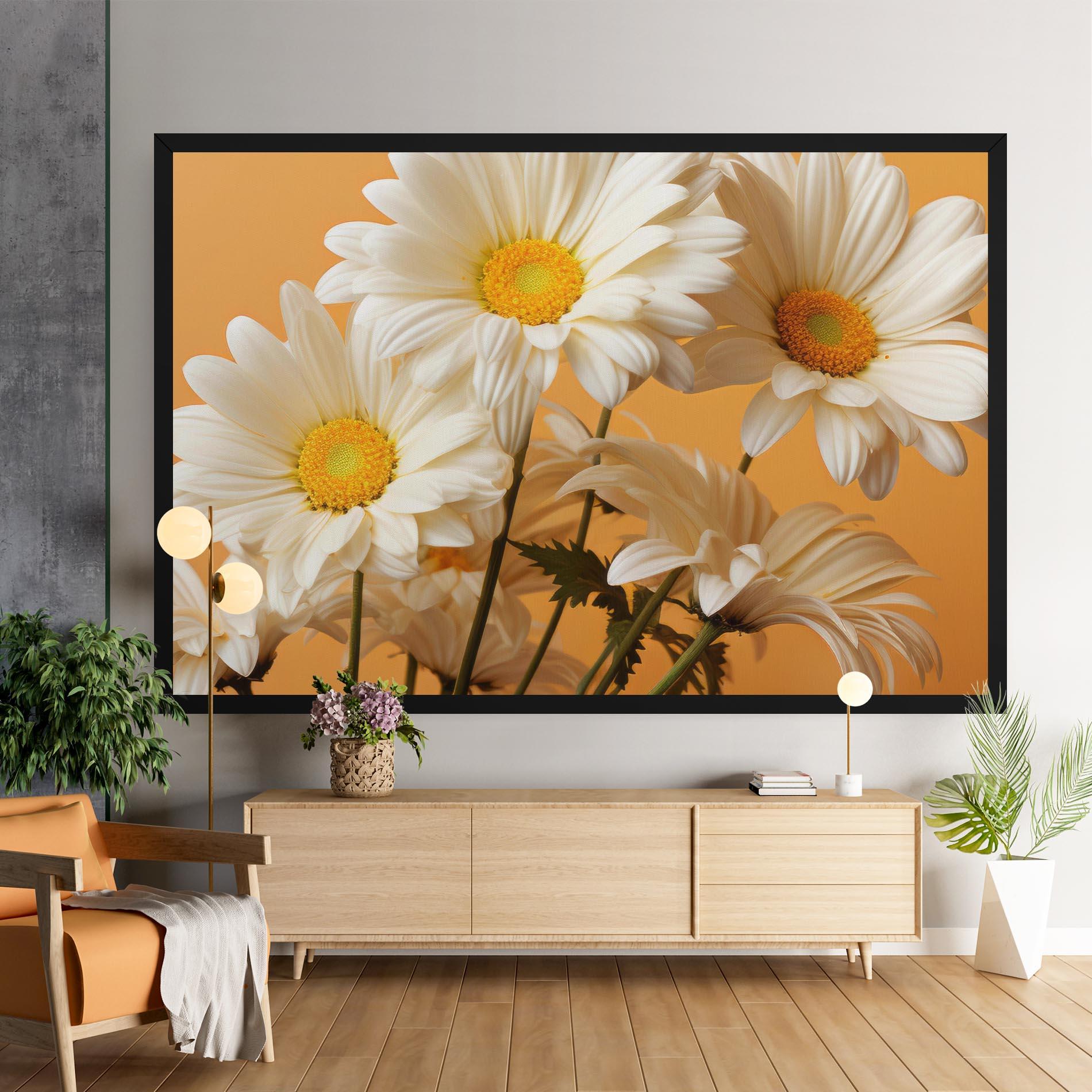 Tablou Canvas Daisy On Orange mockup 9