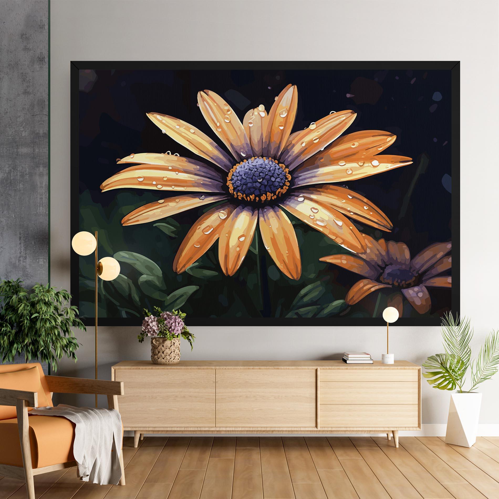 Tablou Canvas Orange Pretty Daisy mockup 9