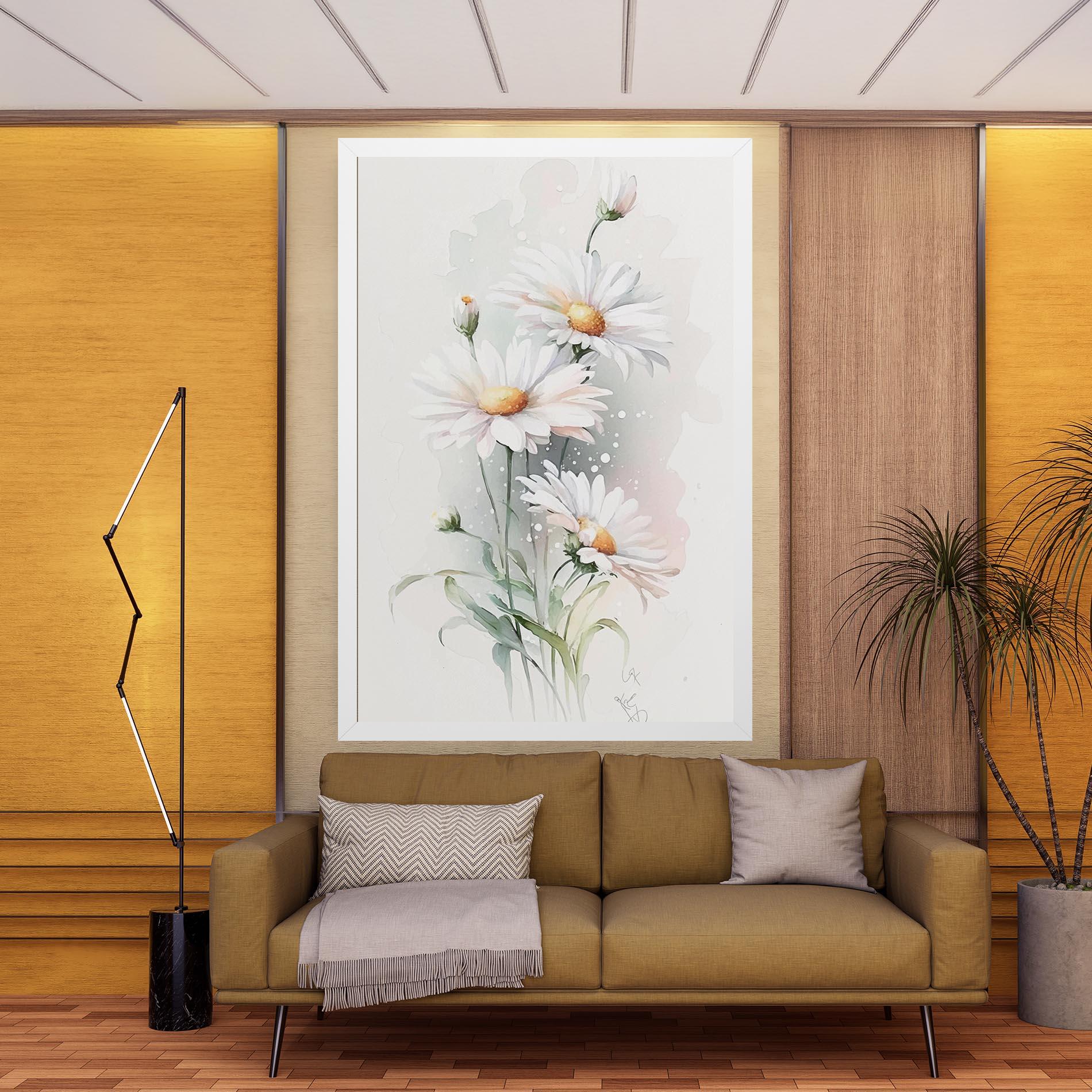 Tablou Canvas Dreamy White Daisy mockup 9