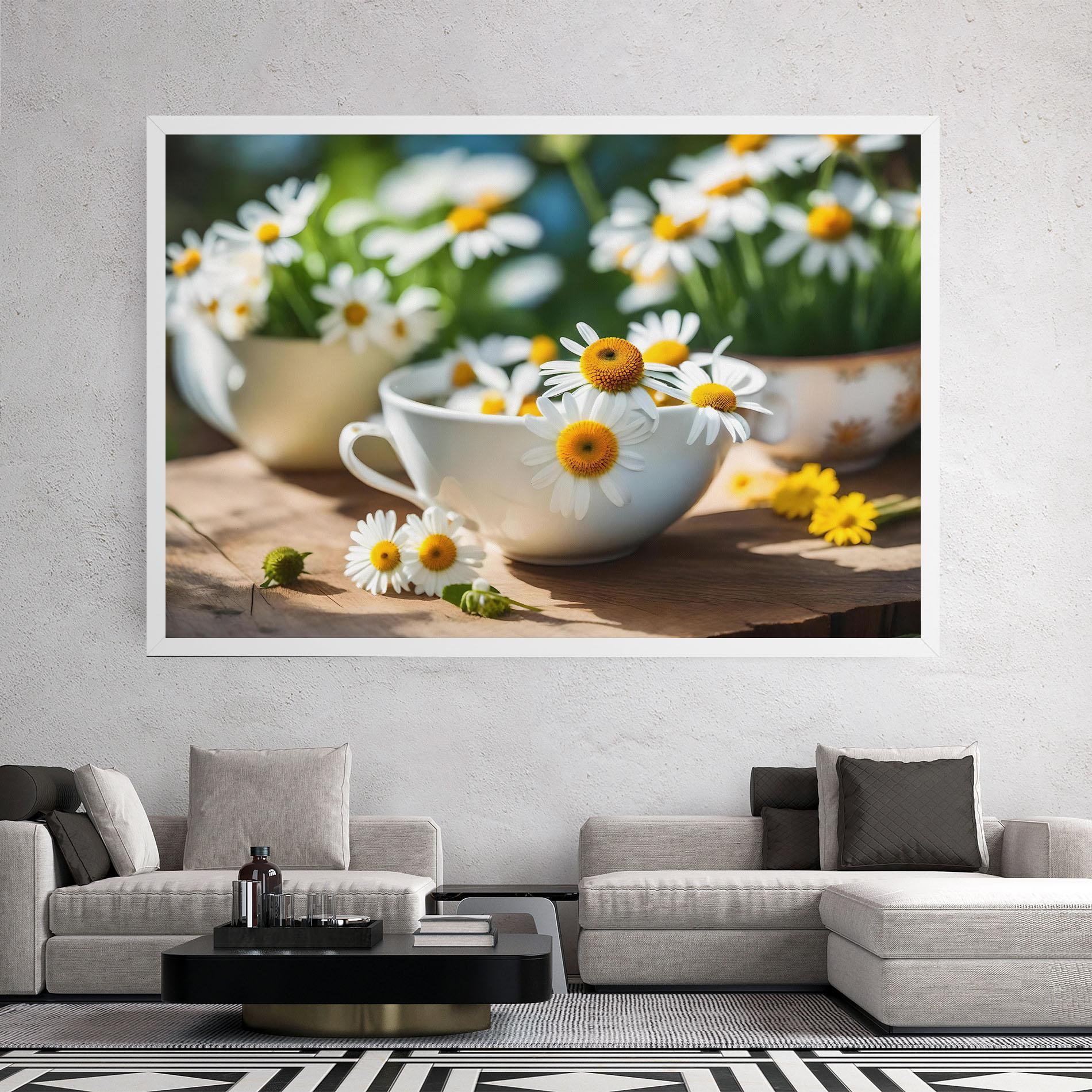 Tablou Canvas Daisies In A Cup mockup 2