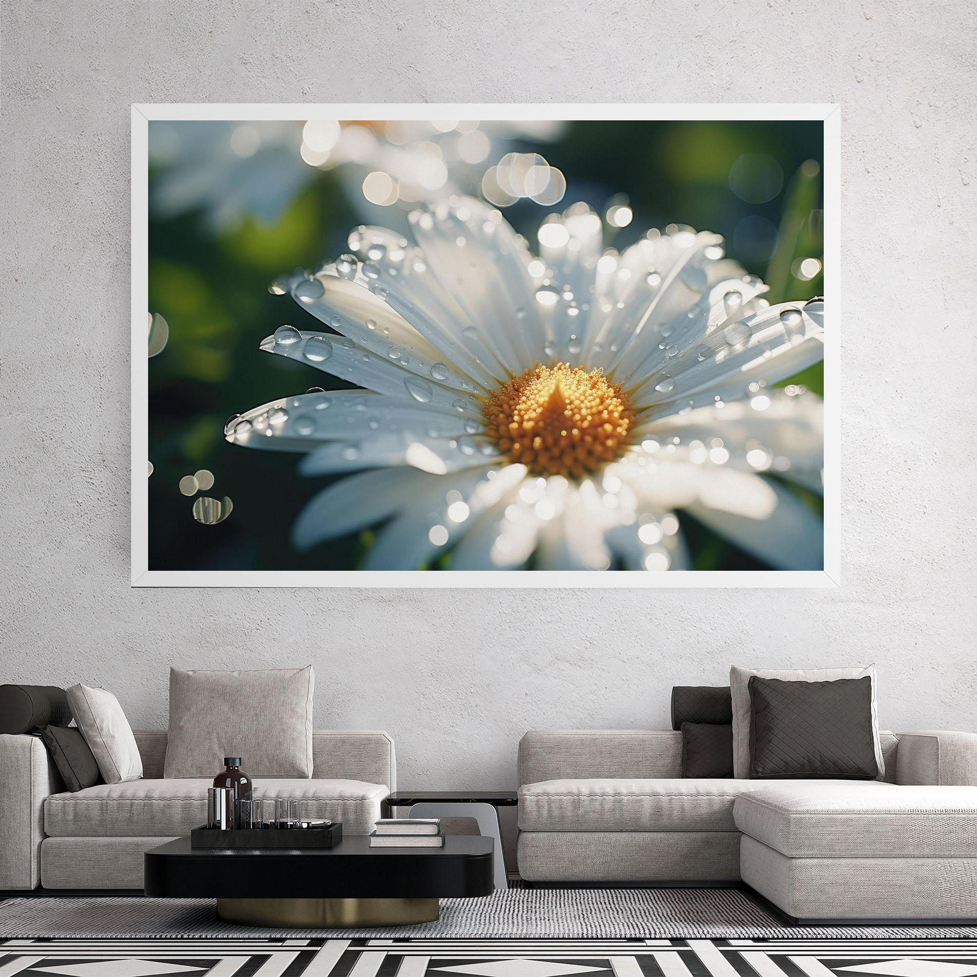 Tablou Canvas Daisy After Rain Close Up mockup 2