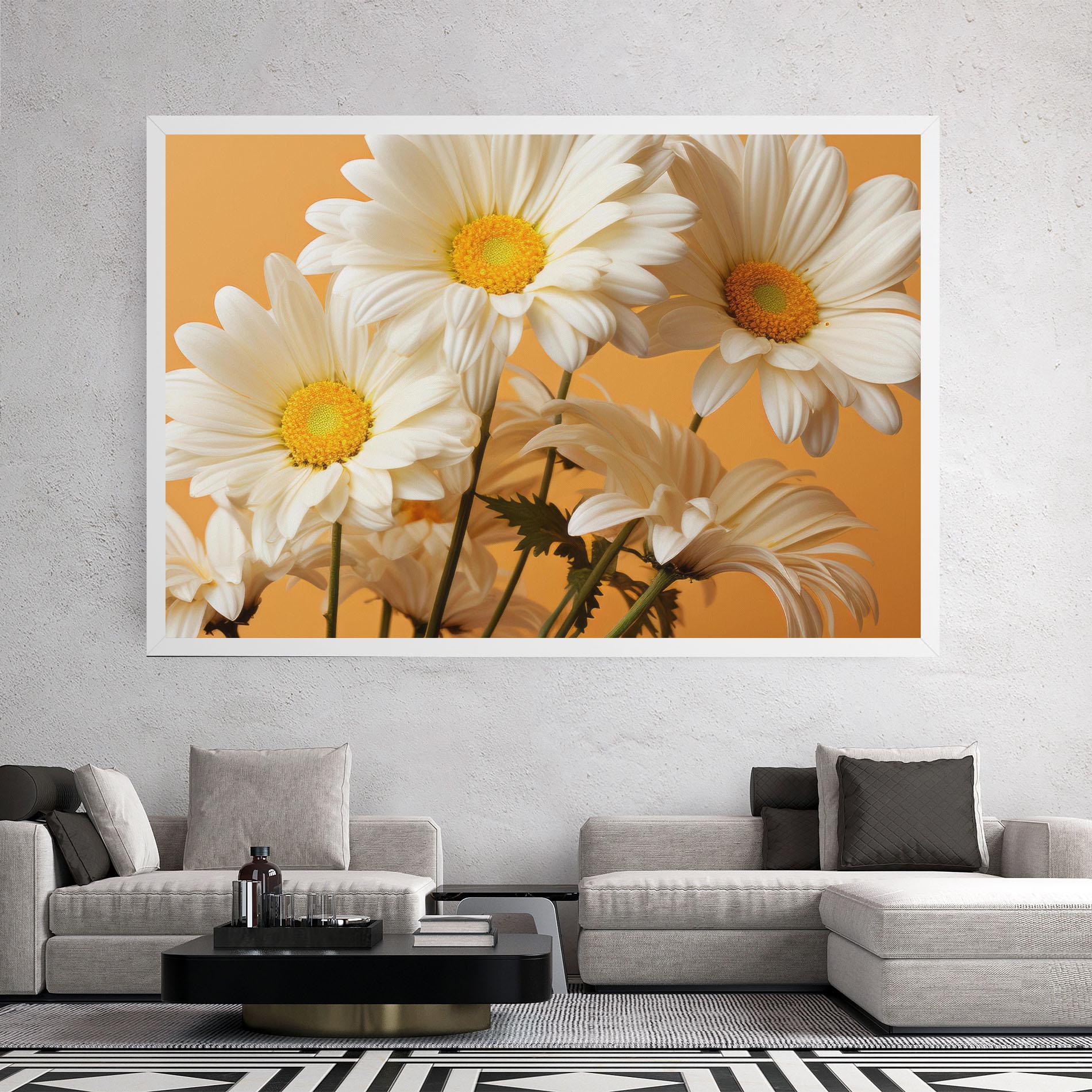 Tablou Canvas Daisy On Orange mockup 2