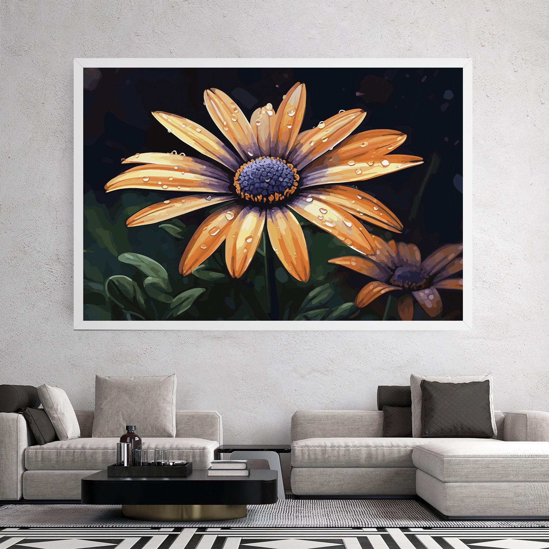 Tablou Canvas Orange Pretty Daisy mockup 2