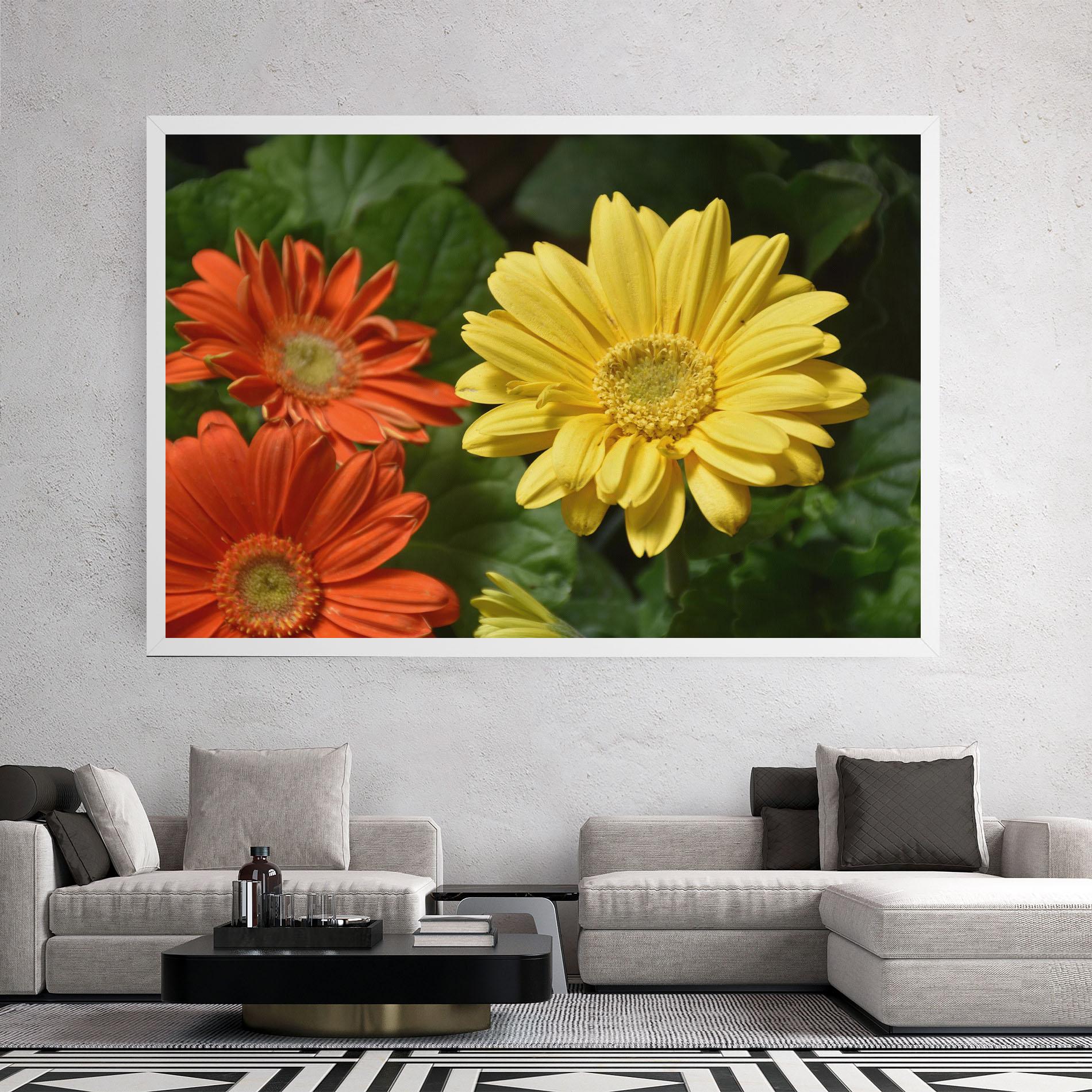 Tablou Canvas Orange Yellow Daisy mockup 2